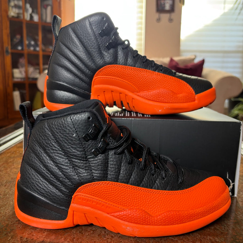 Nike Air Jordan 12 Retro WNBA Black Orange Basketball Shoes Sneaker Womens Sizes