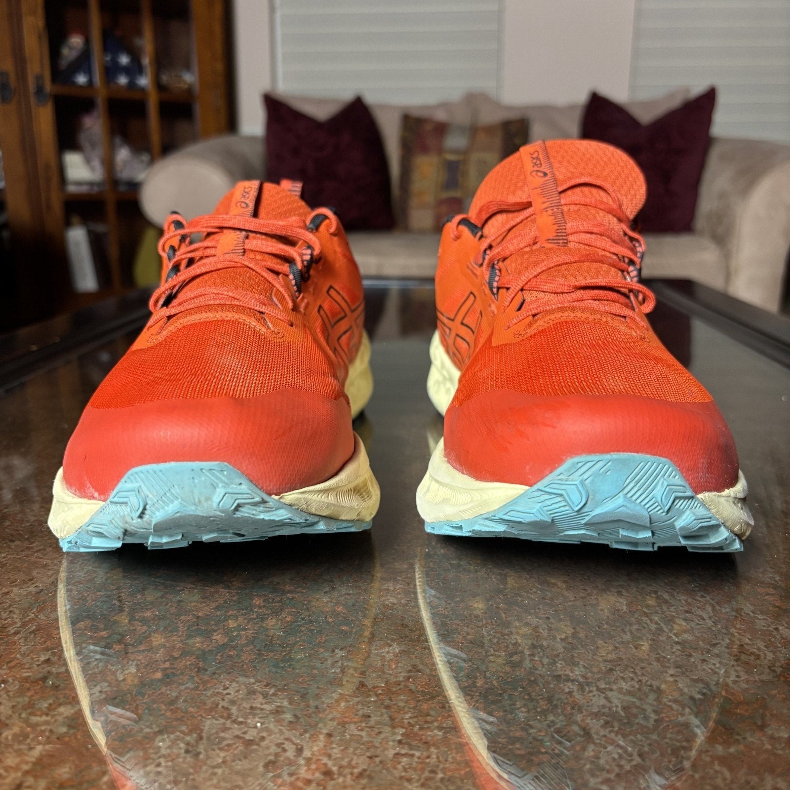 Asics Gel Sonoma 8 Shoes Men's 15 Orange Trail Running Hiking Athletic Sneakers