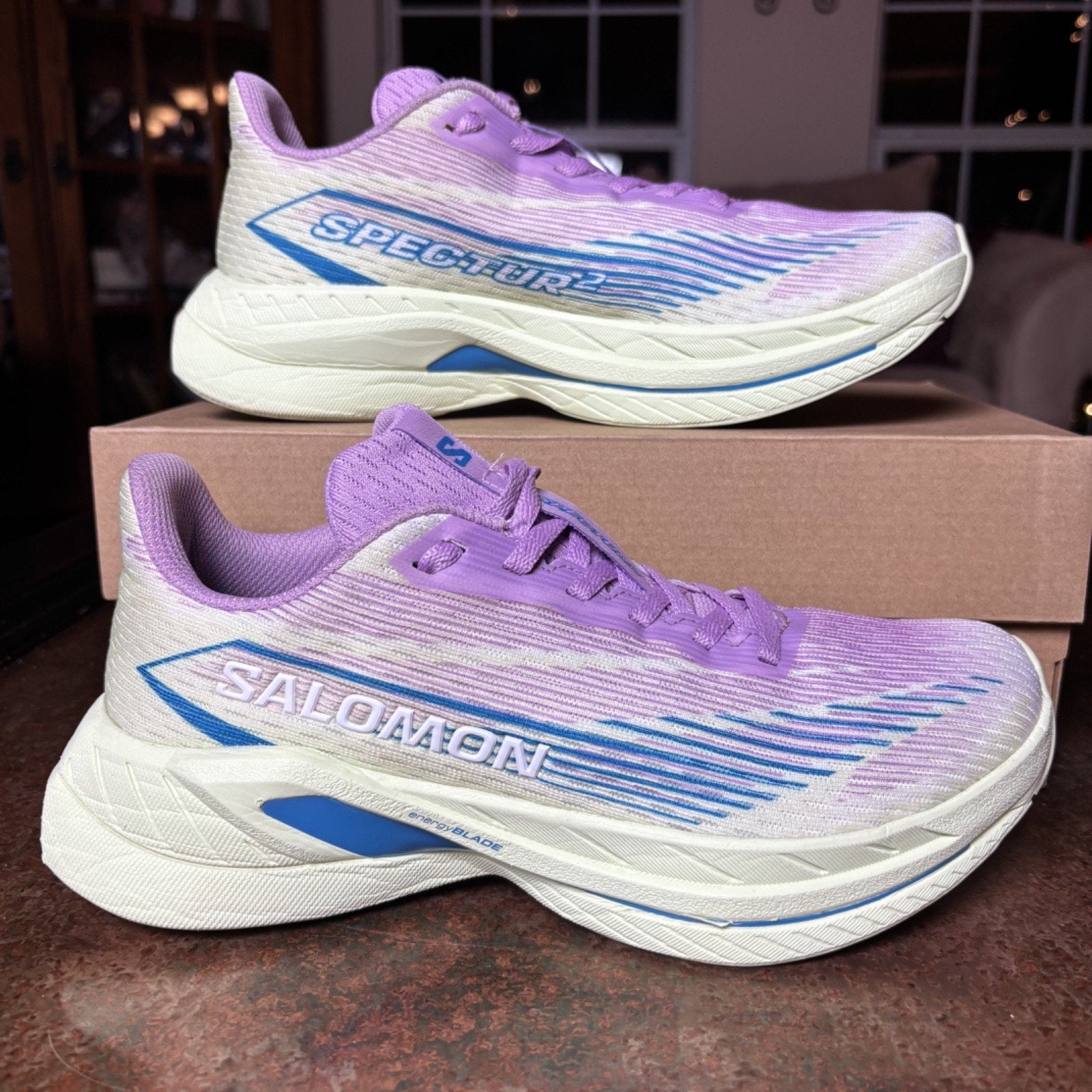 Salomon Spectur 2 Shoes Women's 7.5 Green Purple Road Running Athletic Sneakers