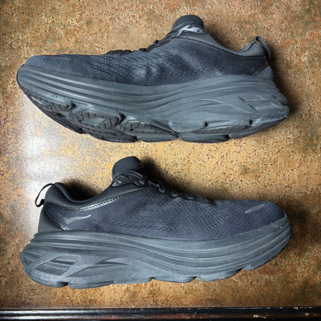 Hoka One One Bondi 8 Shoes Women's Size 9.5 Black Road Running Athletic Sneakers