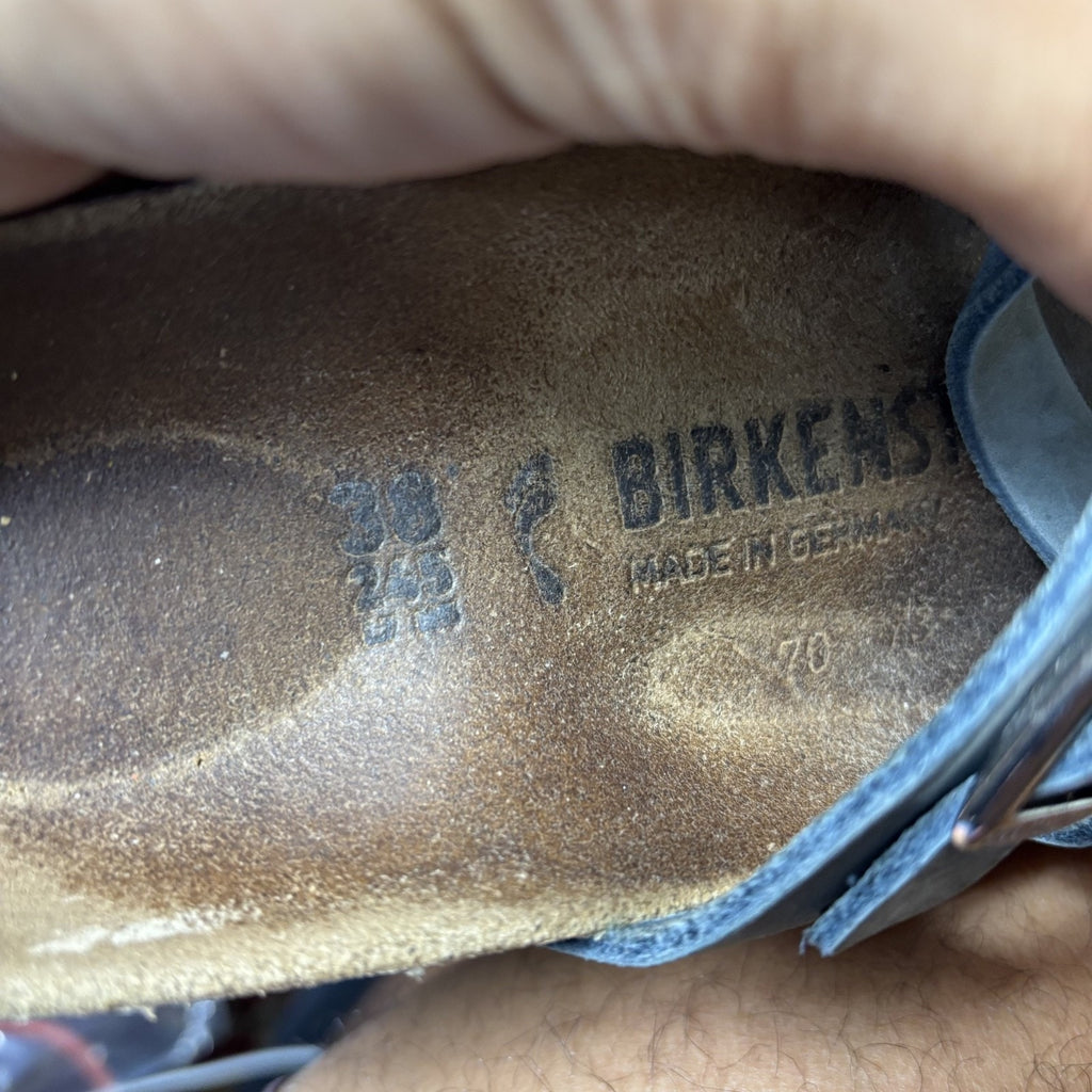 Birkenstock Salina Sandals Blue Green Strappy Slides Women's Size EU 38 US 7-7.5