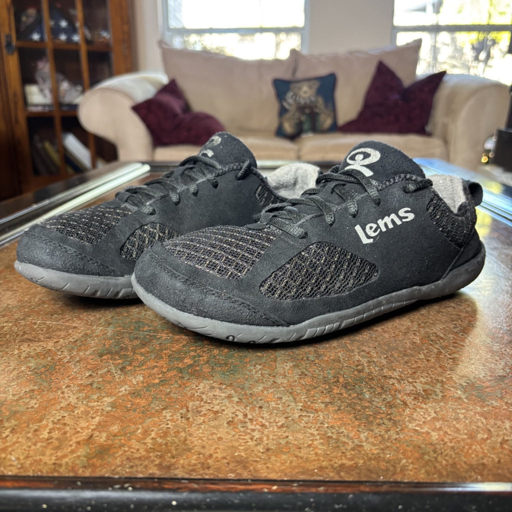 Lems Primal 2 Black Minimalist Shoes Mens 8.5 EU 42 Barefoot Athletic Footshaped