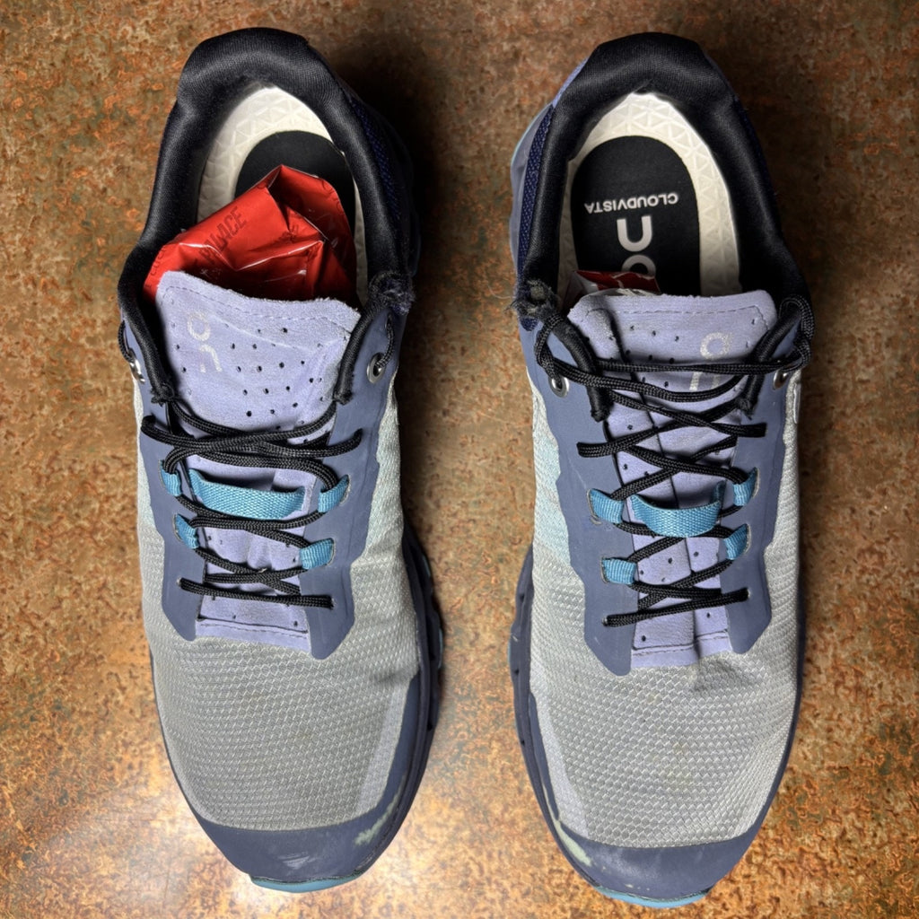 On Running Cloudvista Trail Shoes Women's 9.5 Gray Blue Hiking Outdoor Sneakers