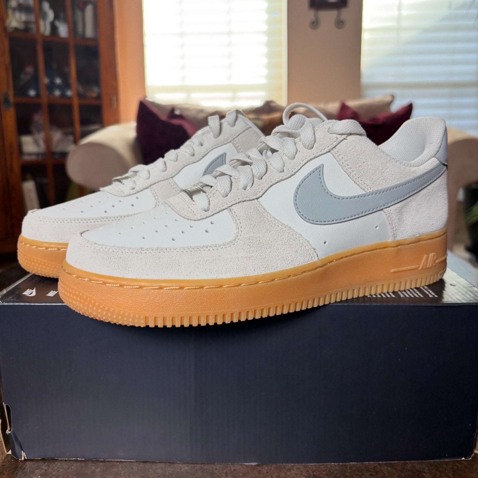 Nike Air Force 1 '07 LV8 White Gray Gum Lifestyle Athletic Sneakers Mens Sizes