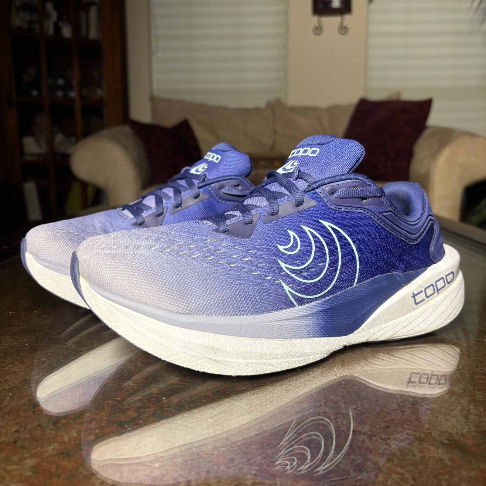 Topo Athletic Phantom 4 Shoes Women's 8 Purple White Road Running 5MM Drop Gym