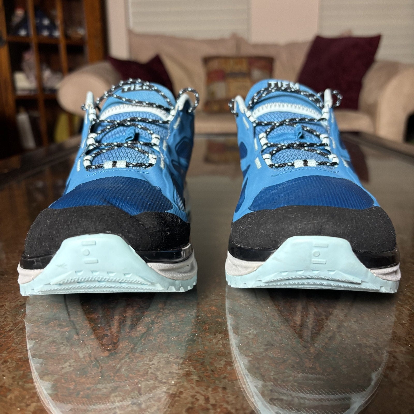 Tiem VIA Slipstream Cycling Shoes Womens Size 10 Blue Biking Outdoor SPD Clip In