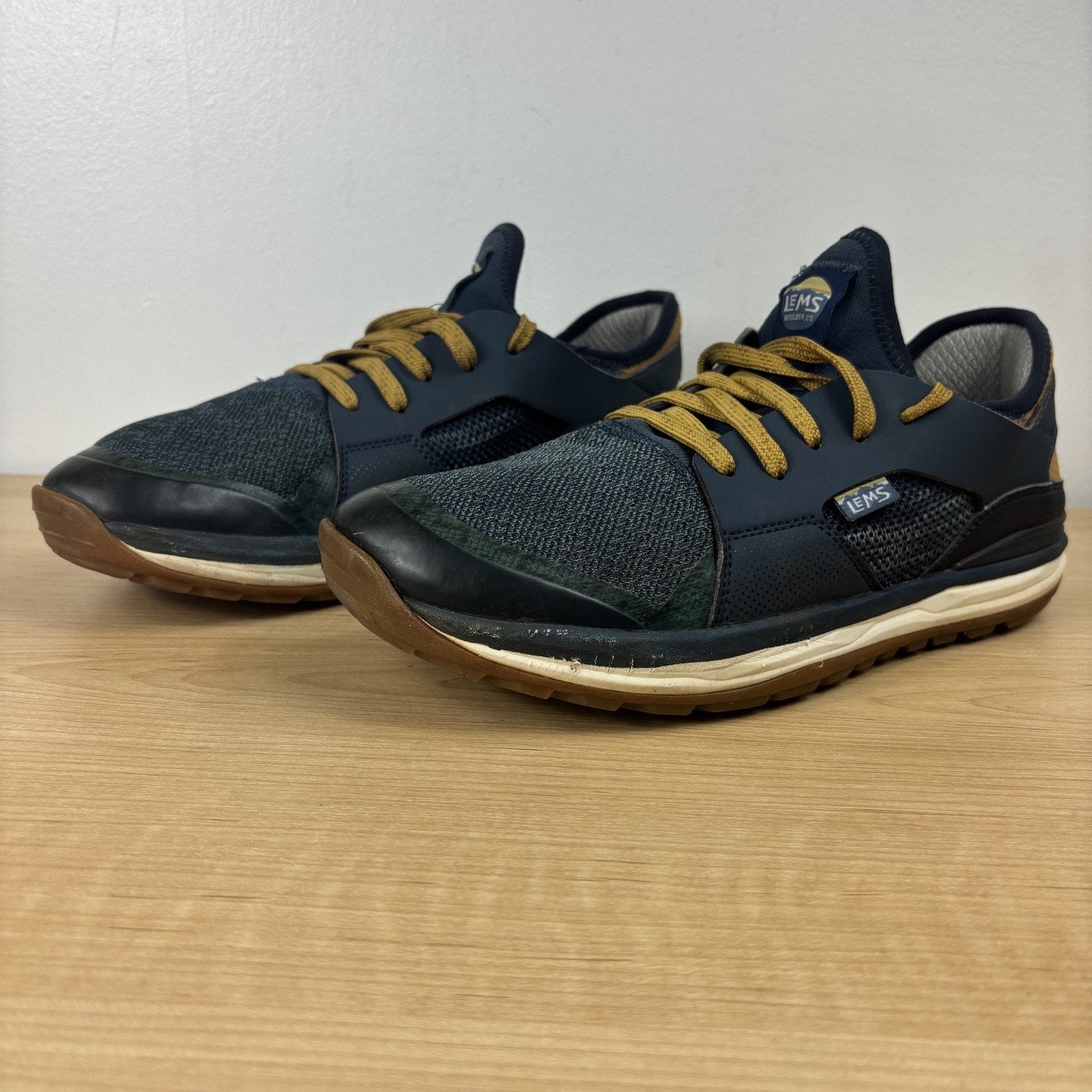 LEMS Mesa Coastal Shoes Mens 10 D Blue Wheat Minimalist Hiking Athletic Running