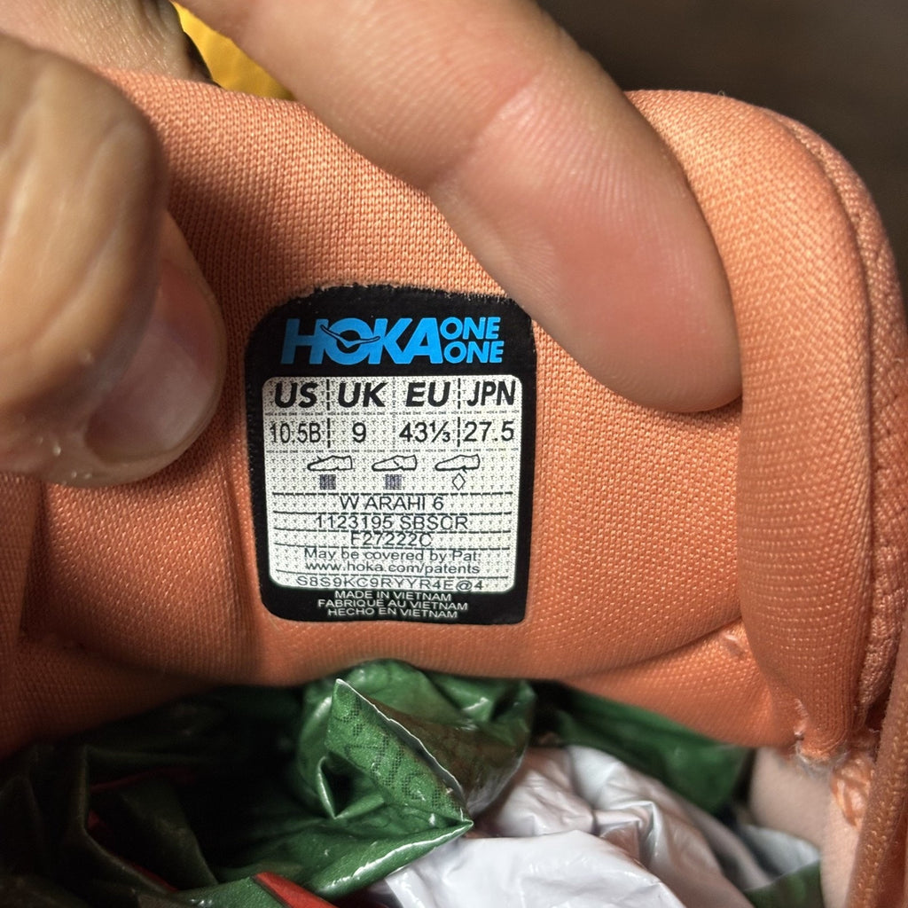 Hoka One One Arahi 6 Shoes Womens 10.5 Orange Road Running Comfort Stability Gym