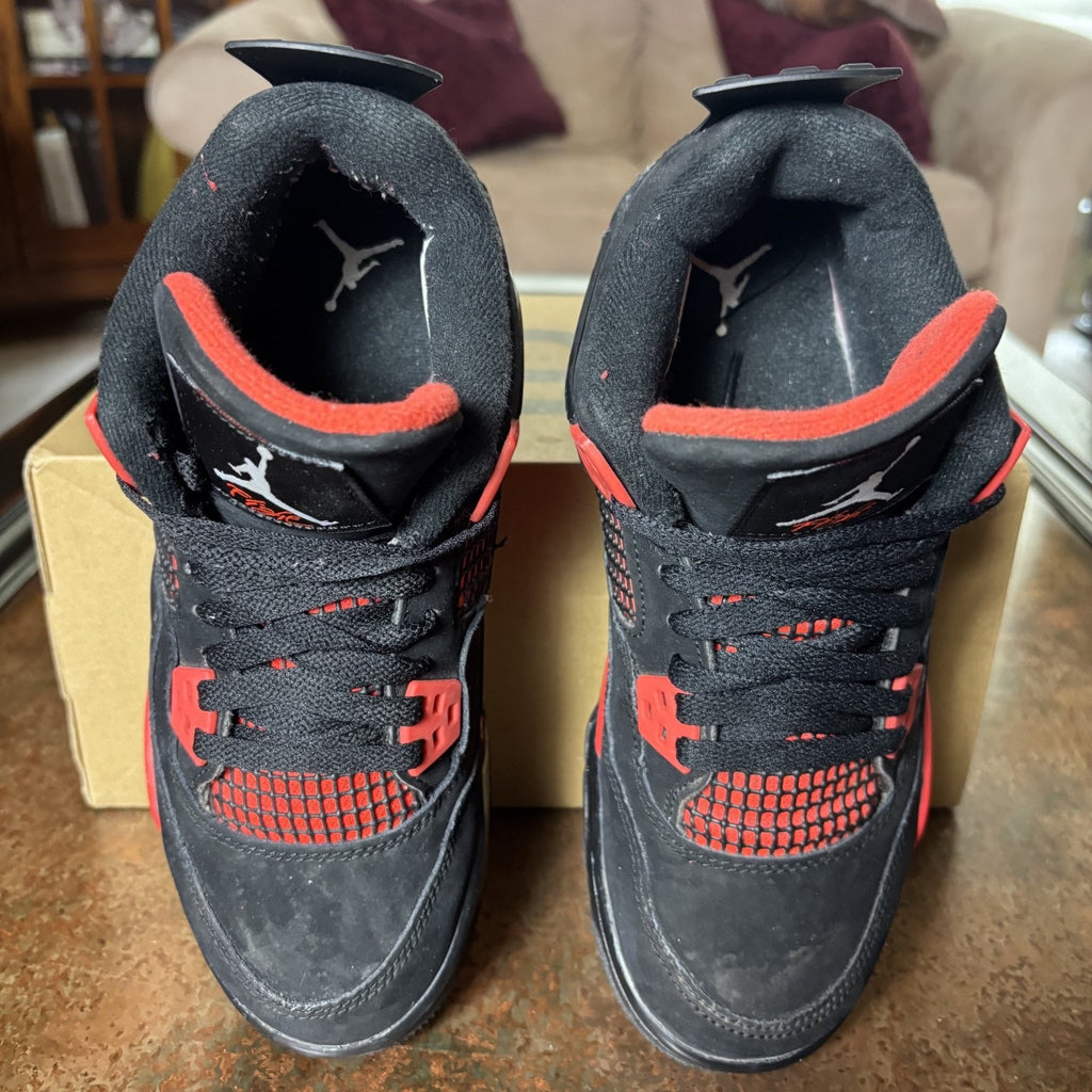 Nike Air Jordan 4 Retro GS Shoes Boys 6Y Red Thunder Black Basketball Sneakers