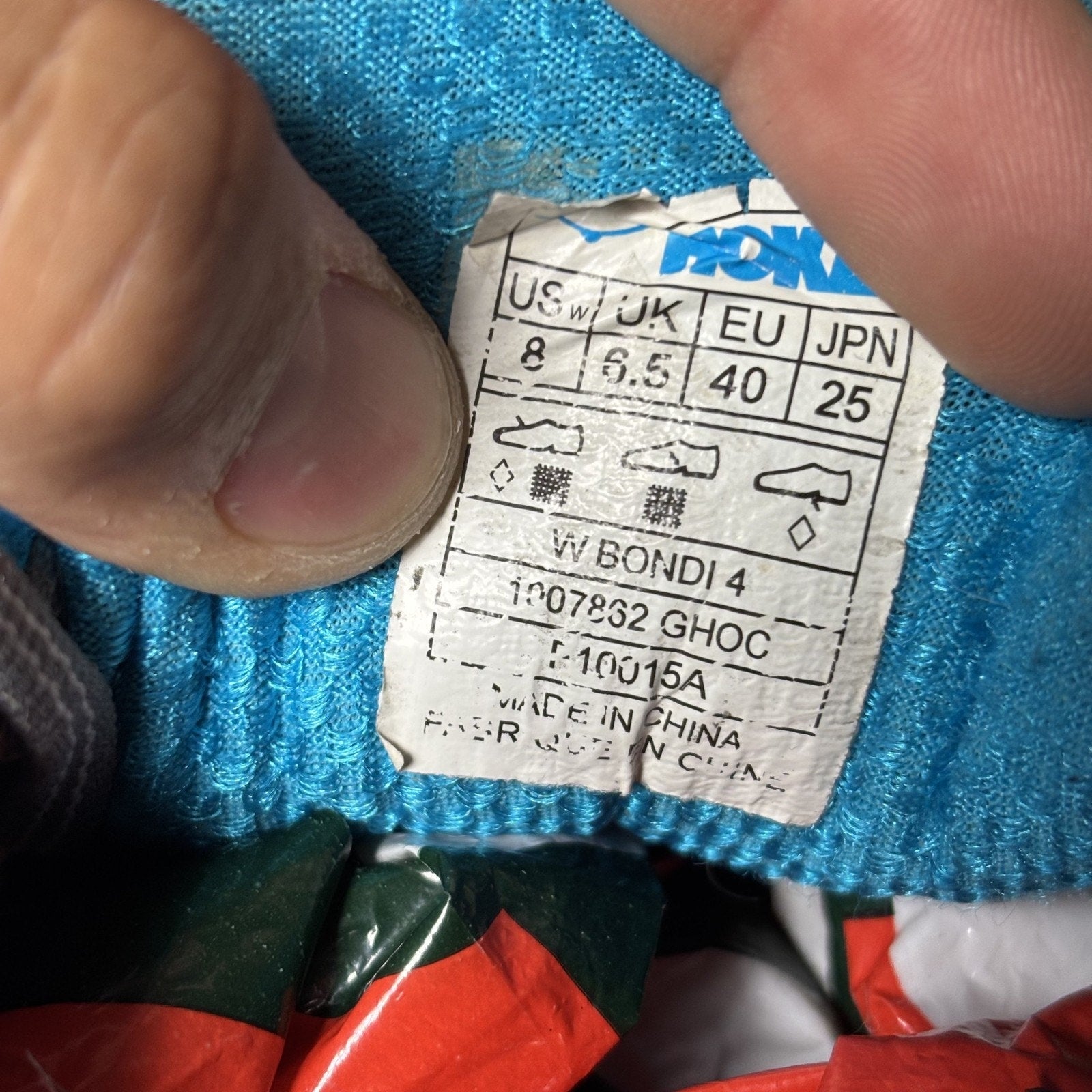 Hoka One One Bondi 4 Shoes Womens 8 Grey Blue Road Running Athletic Gym Sneakers