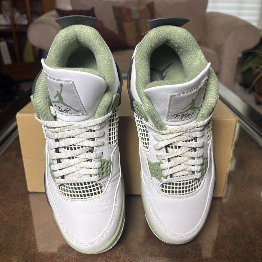 Nike Air Jordan 4 Reto Seafoam Shoes Women's 8 White Lifestyle Casual Sneakers