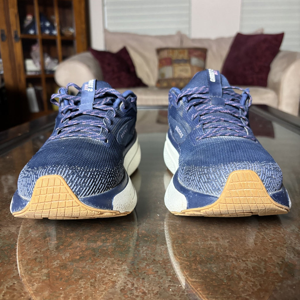 Brooks Ghost Max 2 Shoes Womens 9.5 Navy Blue Road Running Athletic Gym Sneakers