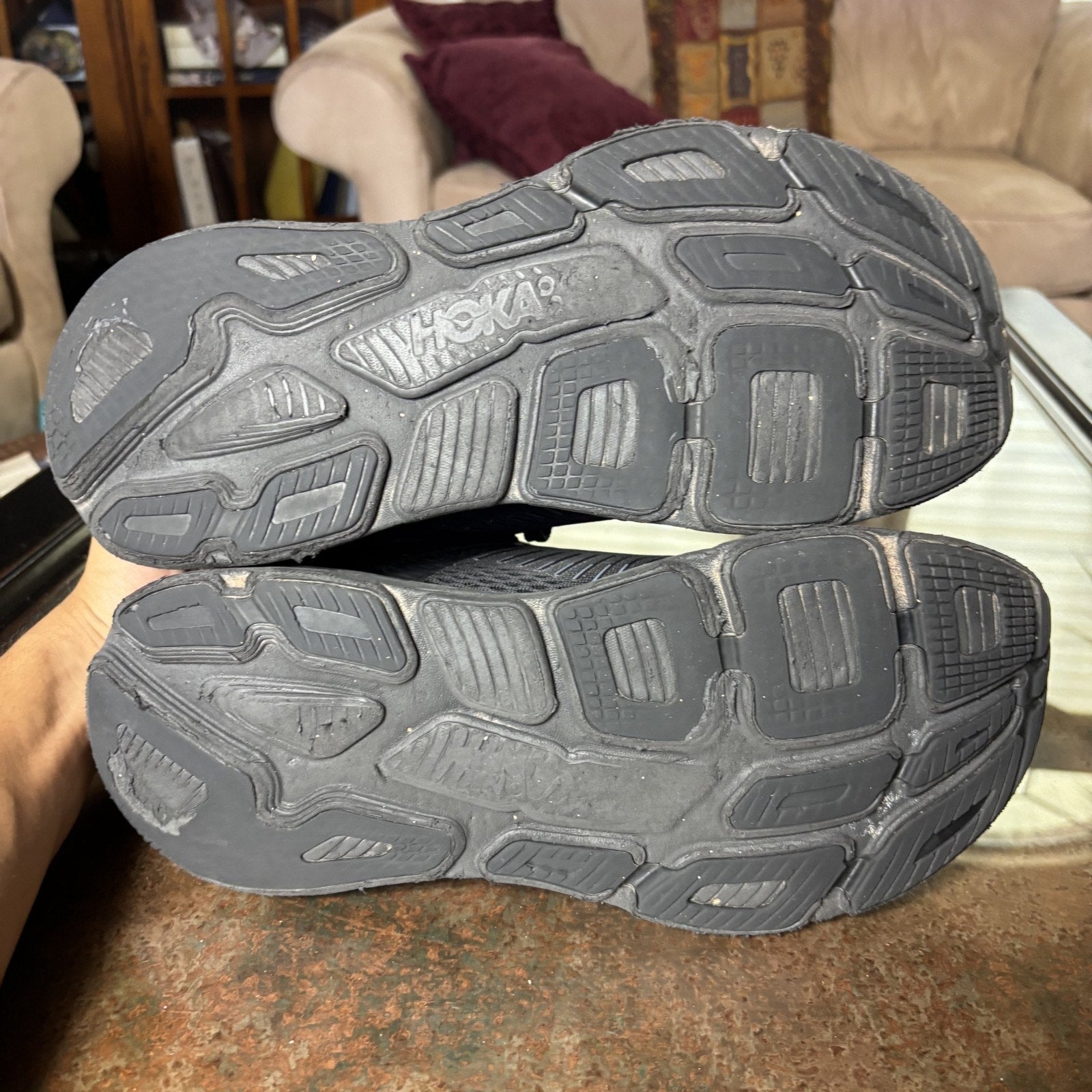 Hoka One One Bondi 7 Shoes Mens 12.5 Black Road Running Athletic Comfort Sneaker