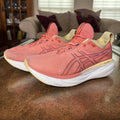 Asics Gel Nimbus 25 Running Shoes Women's 9 Wide Pink Salmon Athletic Sneakers
