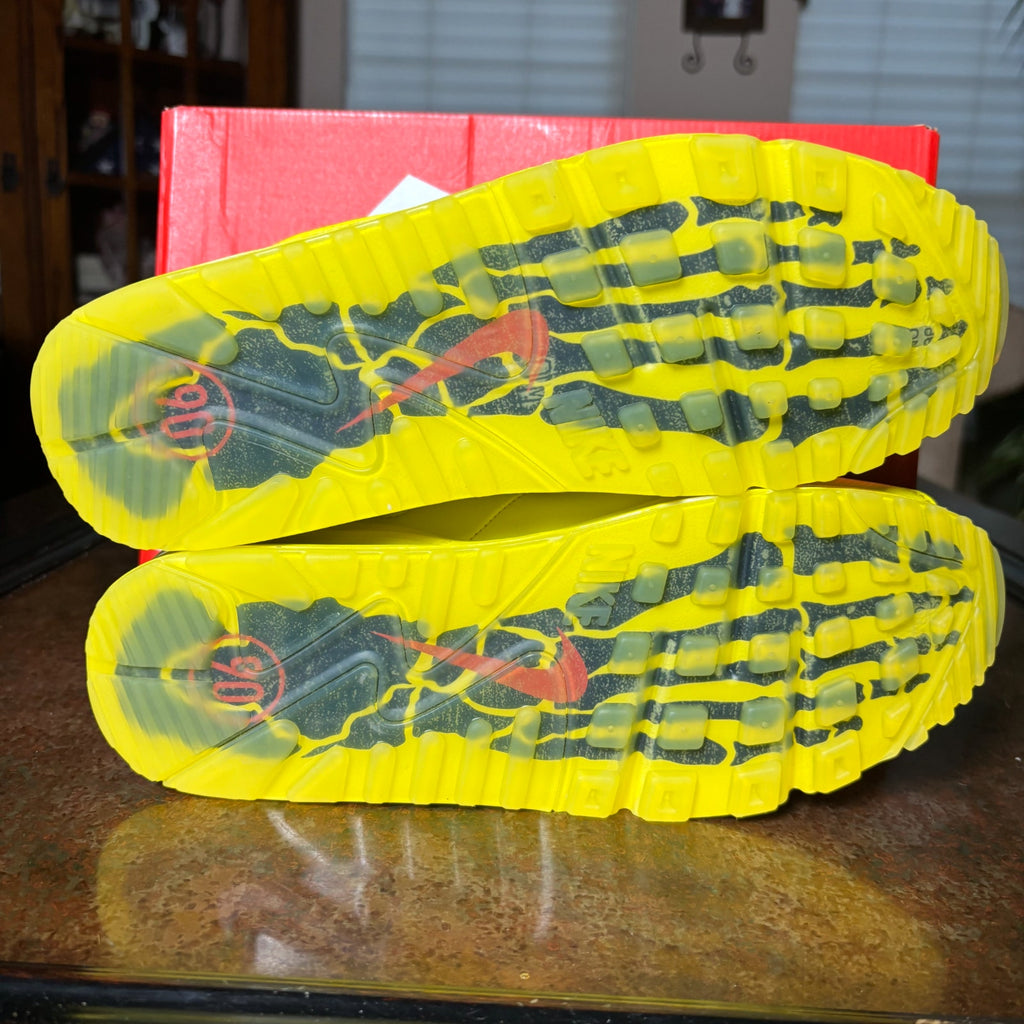 Nike Air Max 90 Total 90 Laser Shoes Soccer Casual Retro Yellow Black Mens Sizes