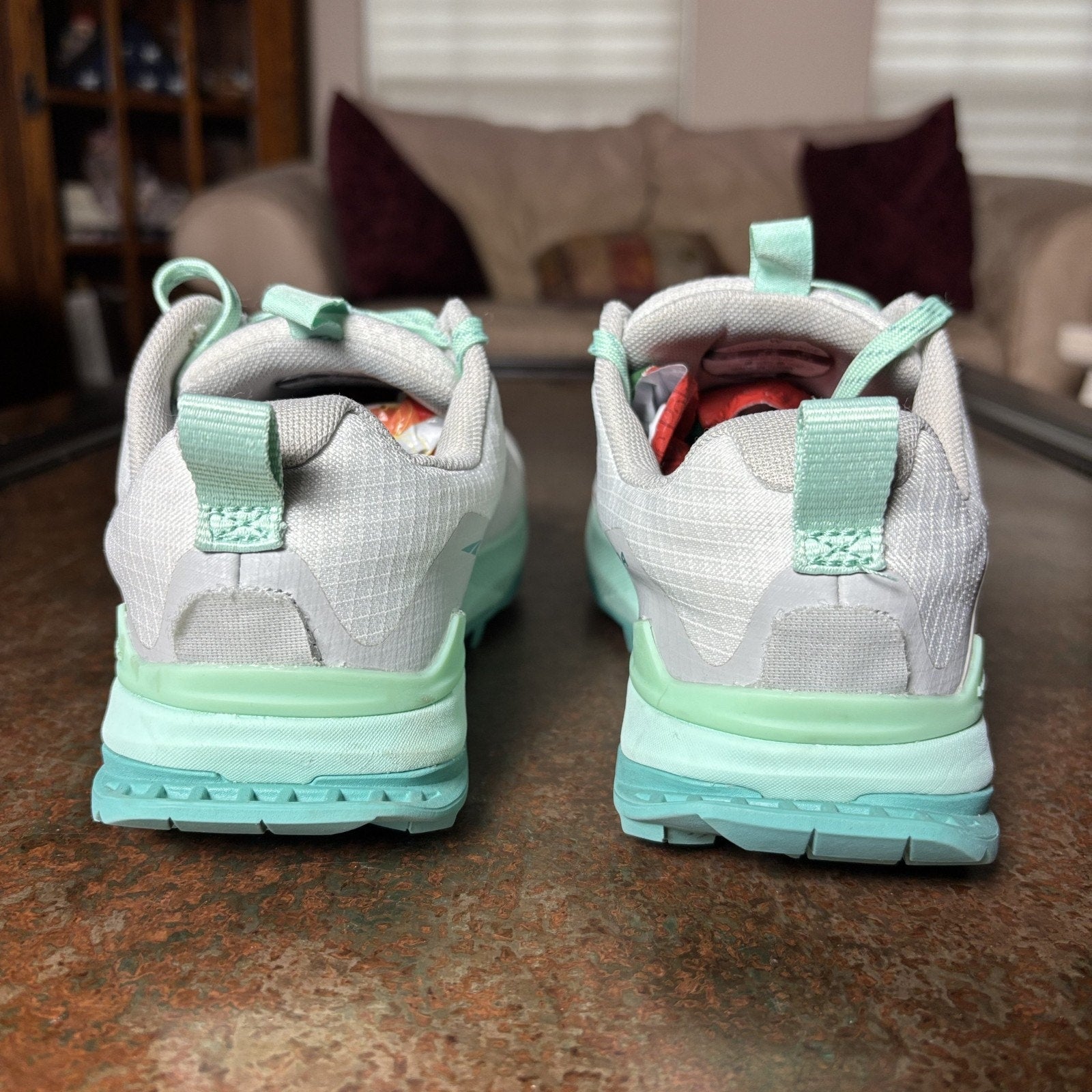 Altra Lone Peak 7 Shoes Women's 6.5 Wide White Teal Trail Running Athletic Gym