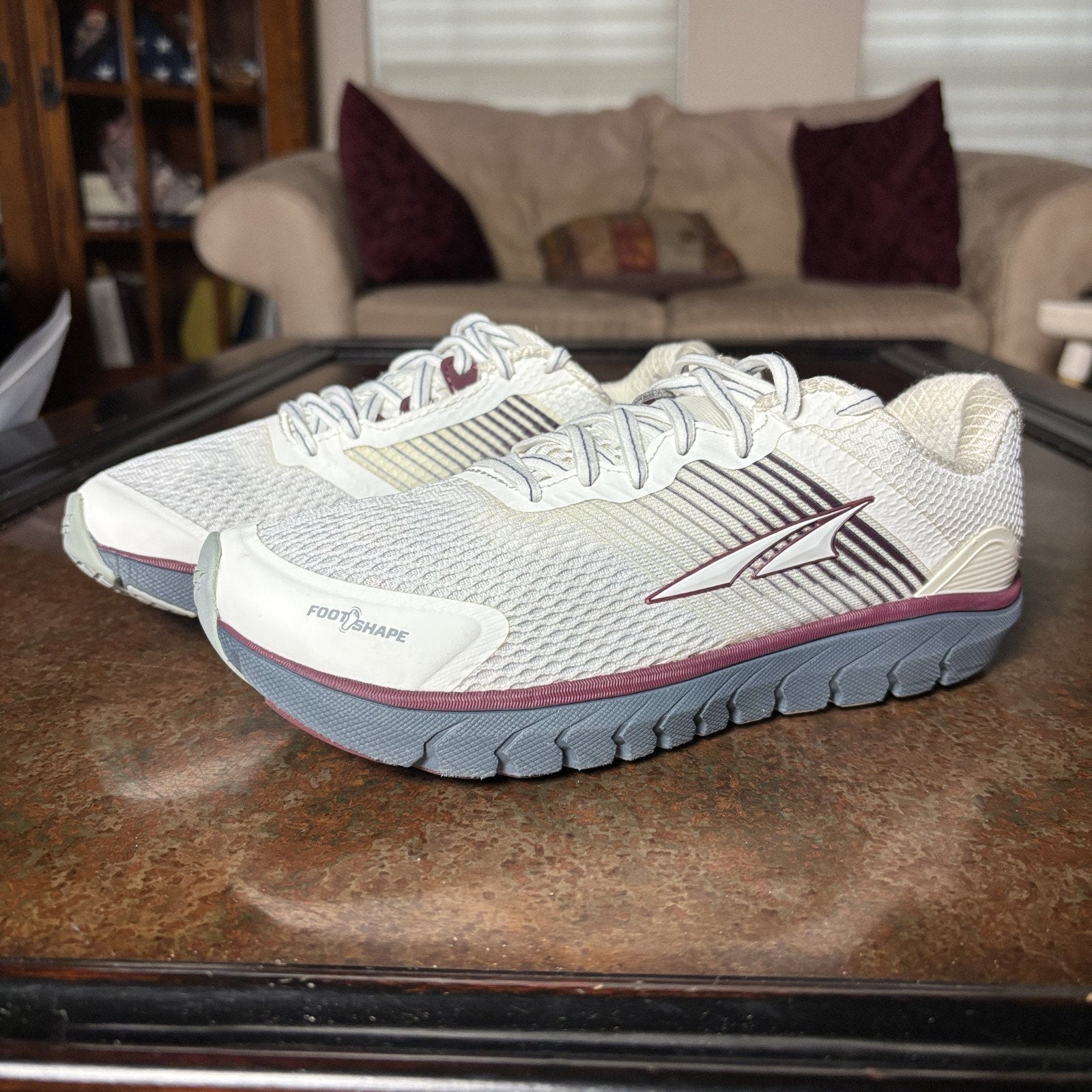 Altra Provision 4 Womens 6.5 White Gray Road Running Athletic Gym Shoes Sneakers