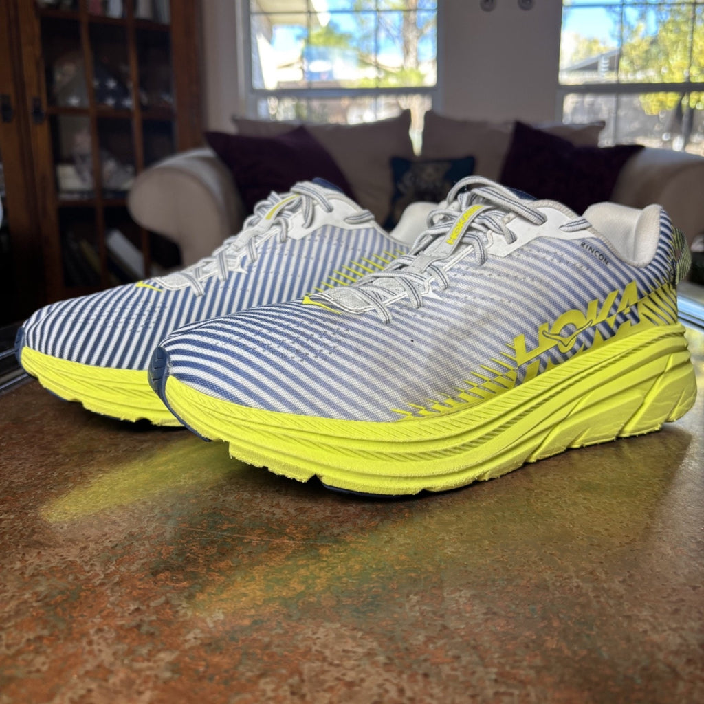 Hoka One One Rincon 2 Shoes Men's Size 12.5 Grey Volt Running Athletic Sneakers