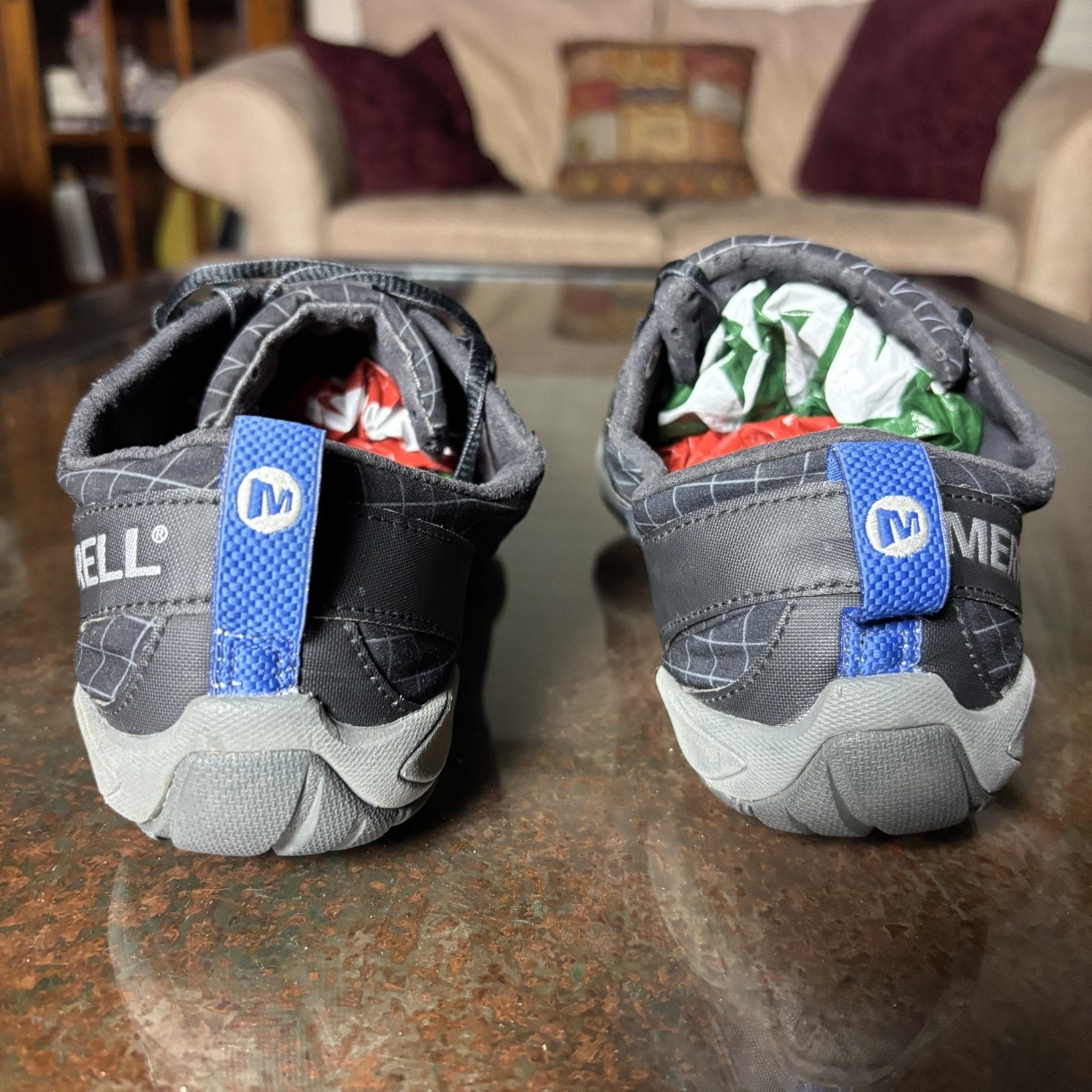 Merrell Sonic Glove Shoes Men's 8.5 Blue Black Athletic Gym Barefoot Minimalist