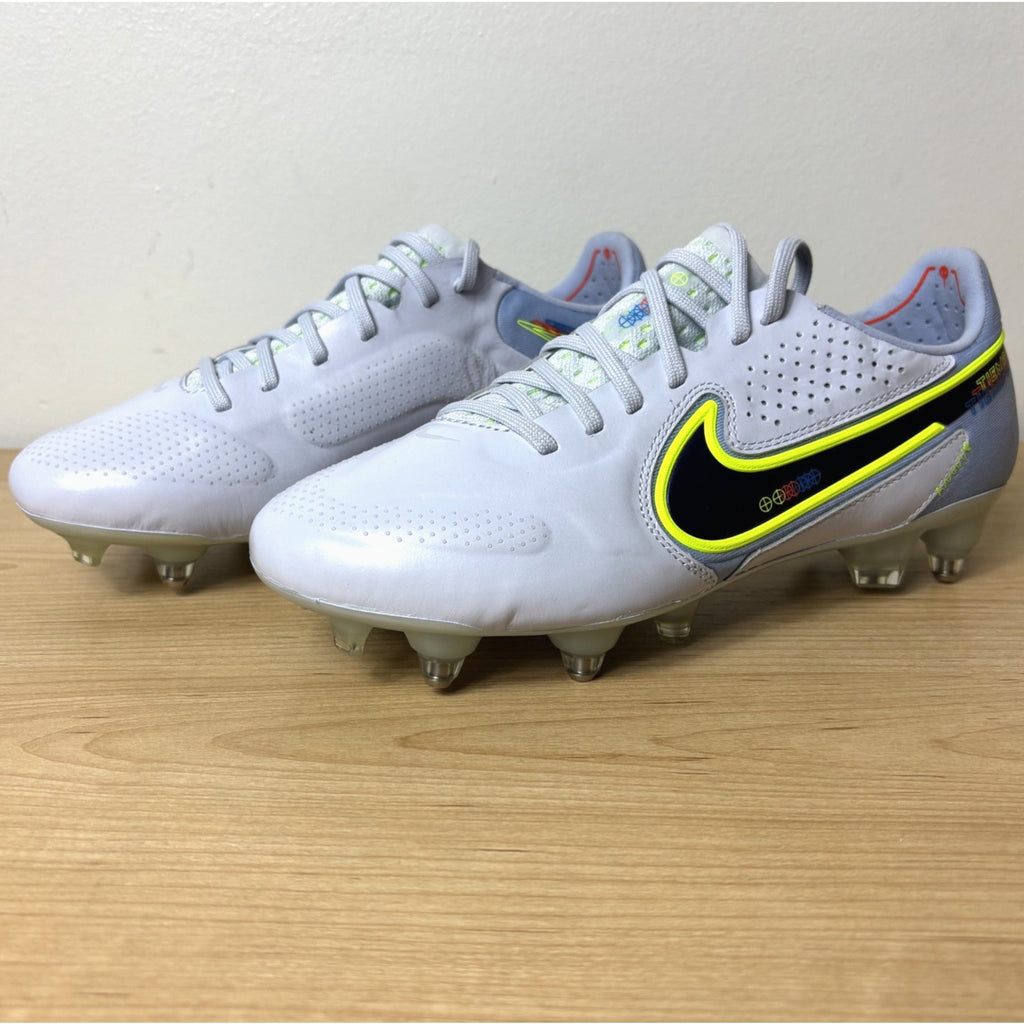 Nike Tiempo Legend 9 Elite SG Pro AC Soccer Cleats Women's Size 7 White Blue NEW