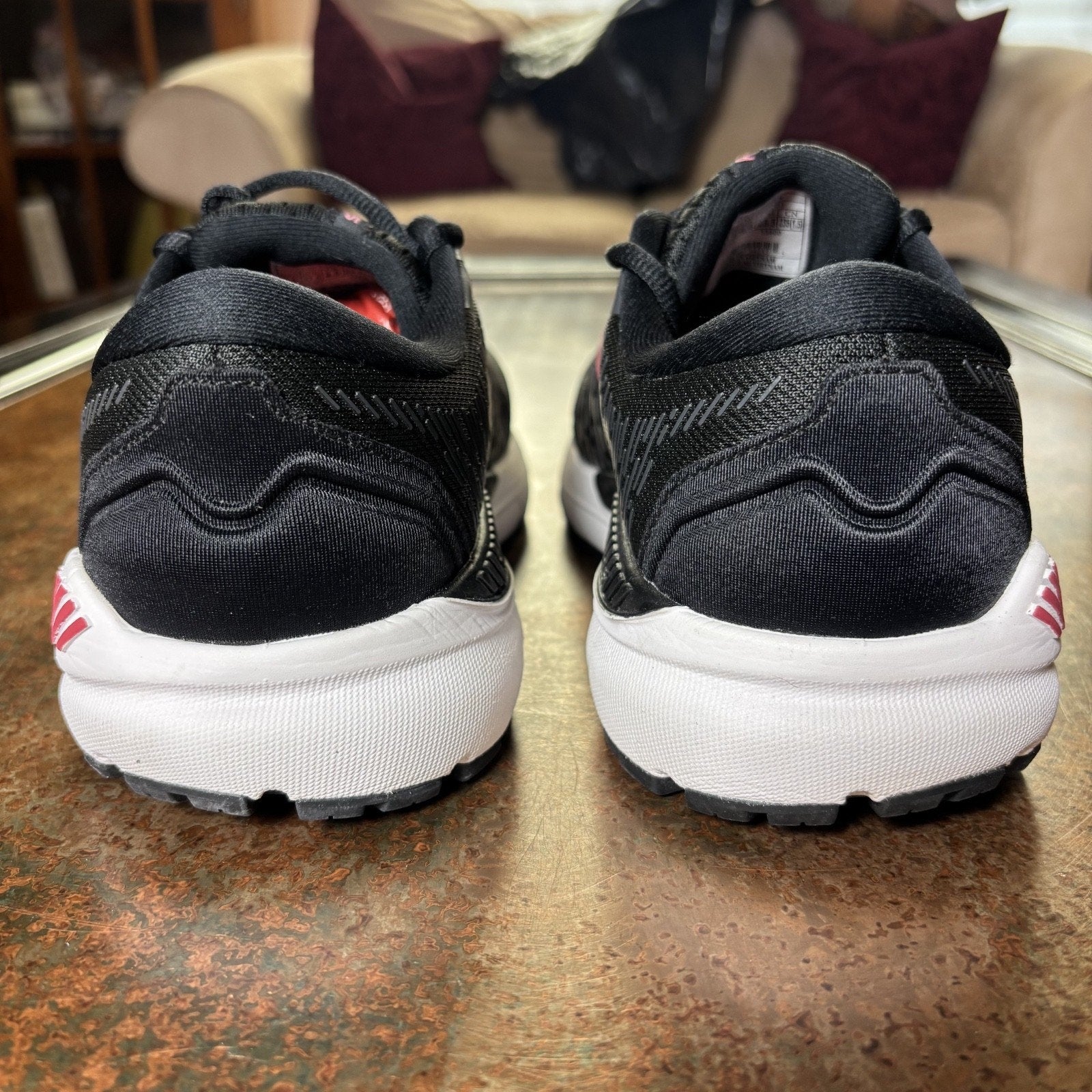 Brooks Addiction GTS 15 Shoes Women's 6.5 2E Wide Black Pink Comfort Sneakers