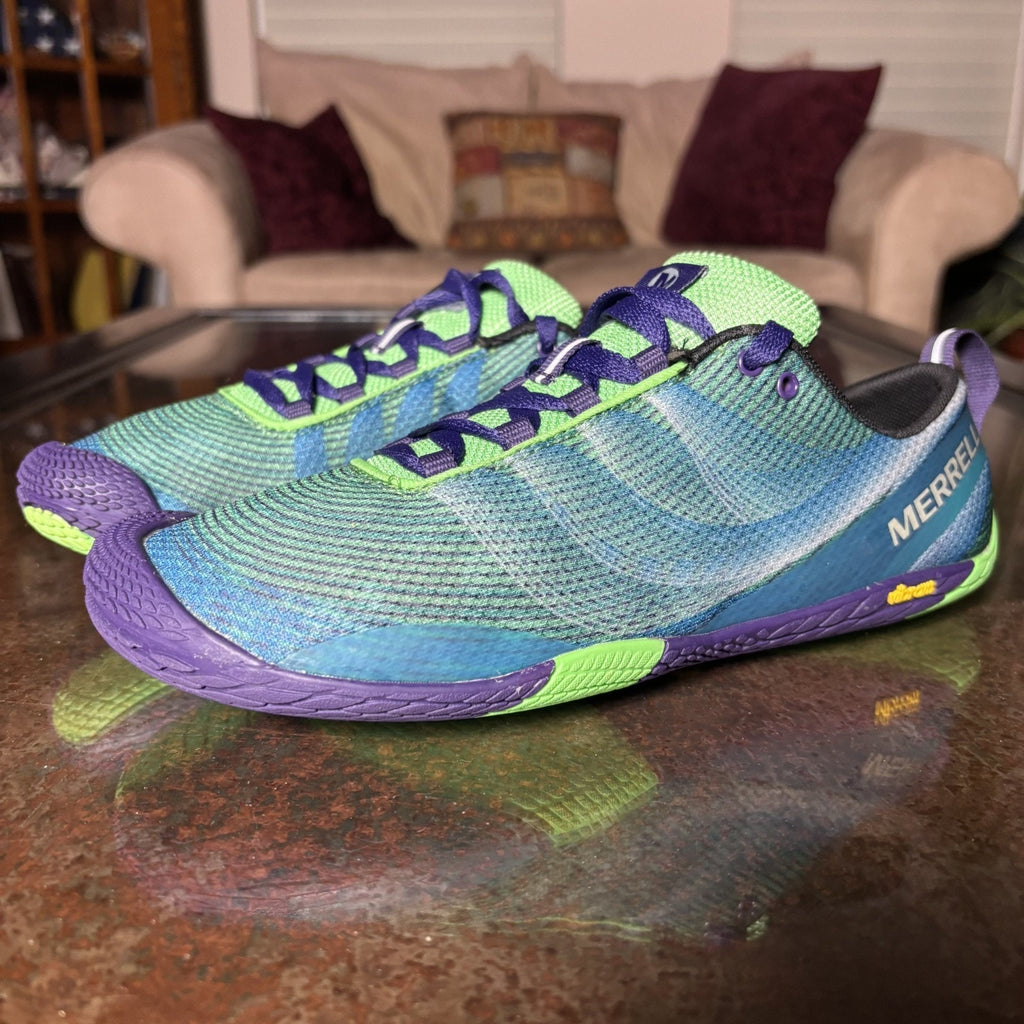 Merrell Vapor Glove 2 Shoes Women's 9 Blue Green Barefoot Minimalist Athletic