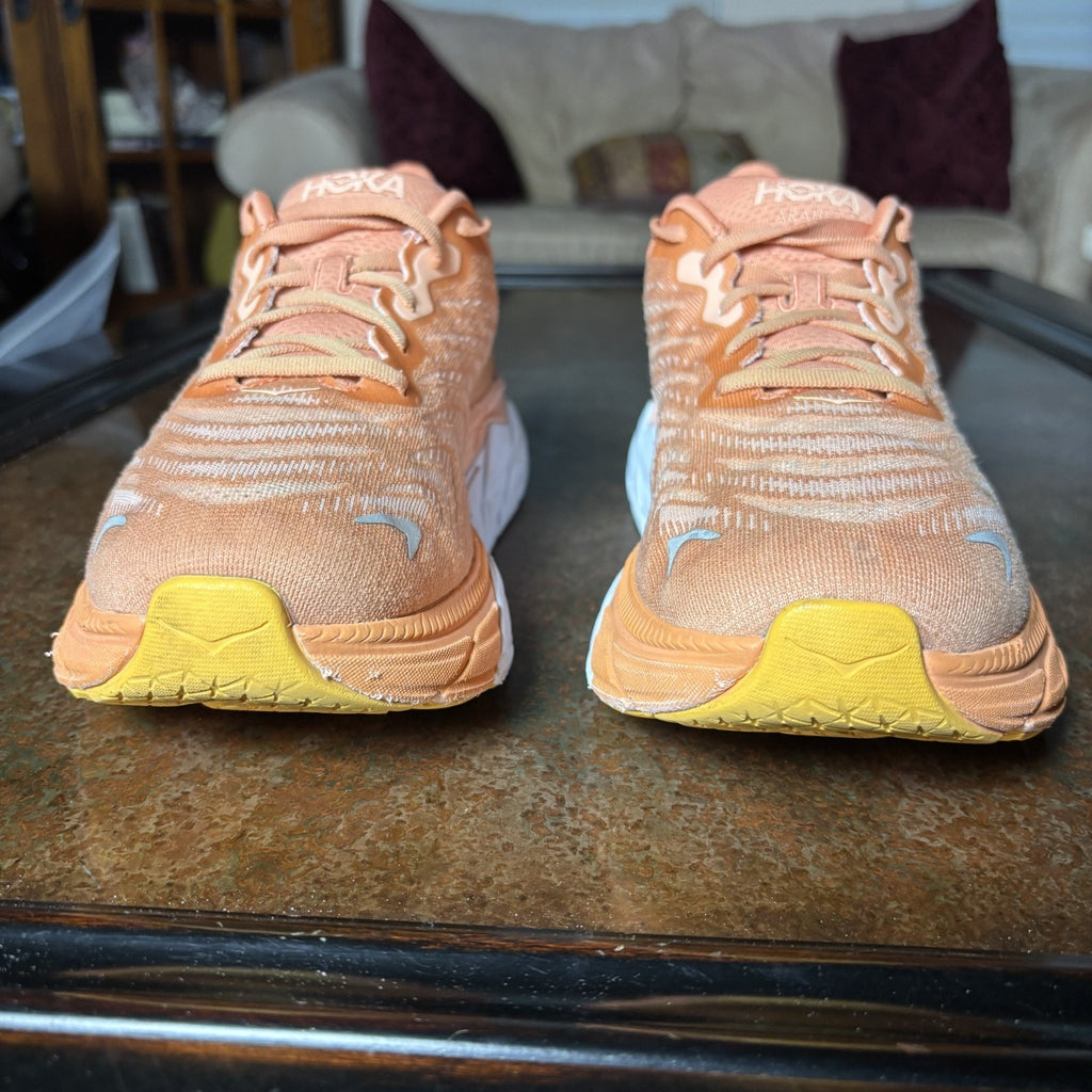 Hoka One One Arahi 6 Shoes Womens 10.5 Orange Road Running Comfort Stability Gym
