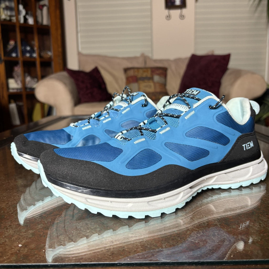 Tiem VIA Slipstream Cycling Shoes Womens Size 10 Blue Biking Outdoor SPD Clip In