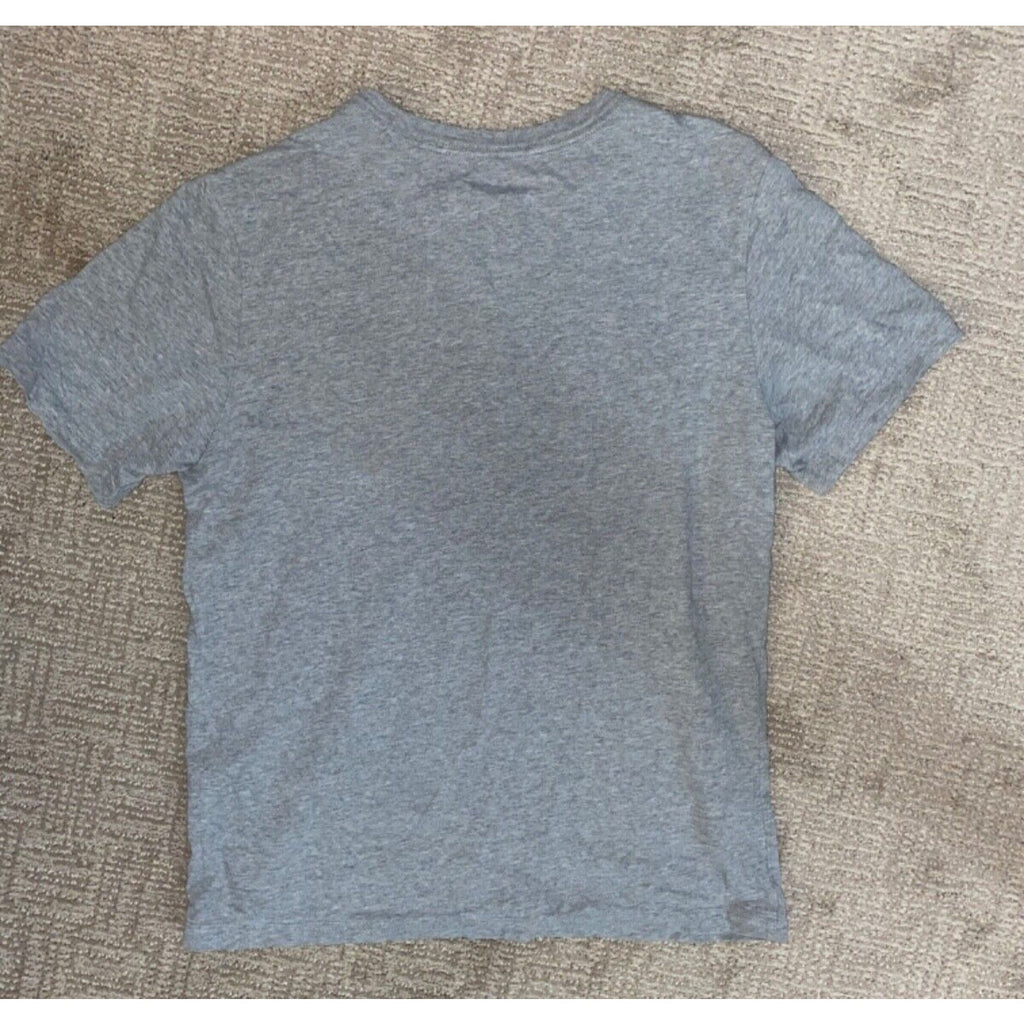 Nike Tee Shirt Mens Medium Gray Bling Swoosh Gang Logo Short Sleeve Crew Neck