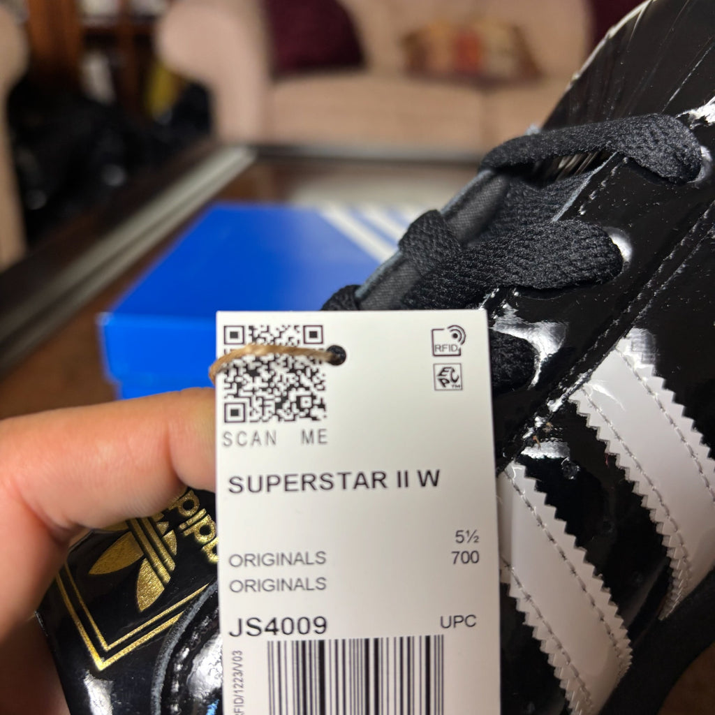 Adidas Superstar 2 II Patent Leather Black Lifestyle Shoe Sneaker Women's Sizes