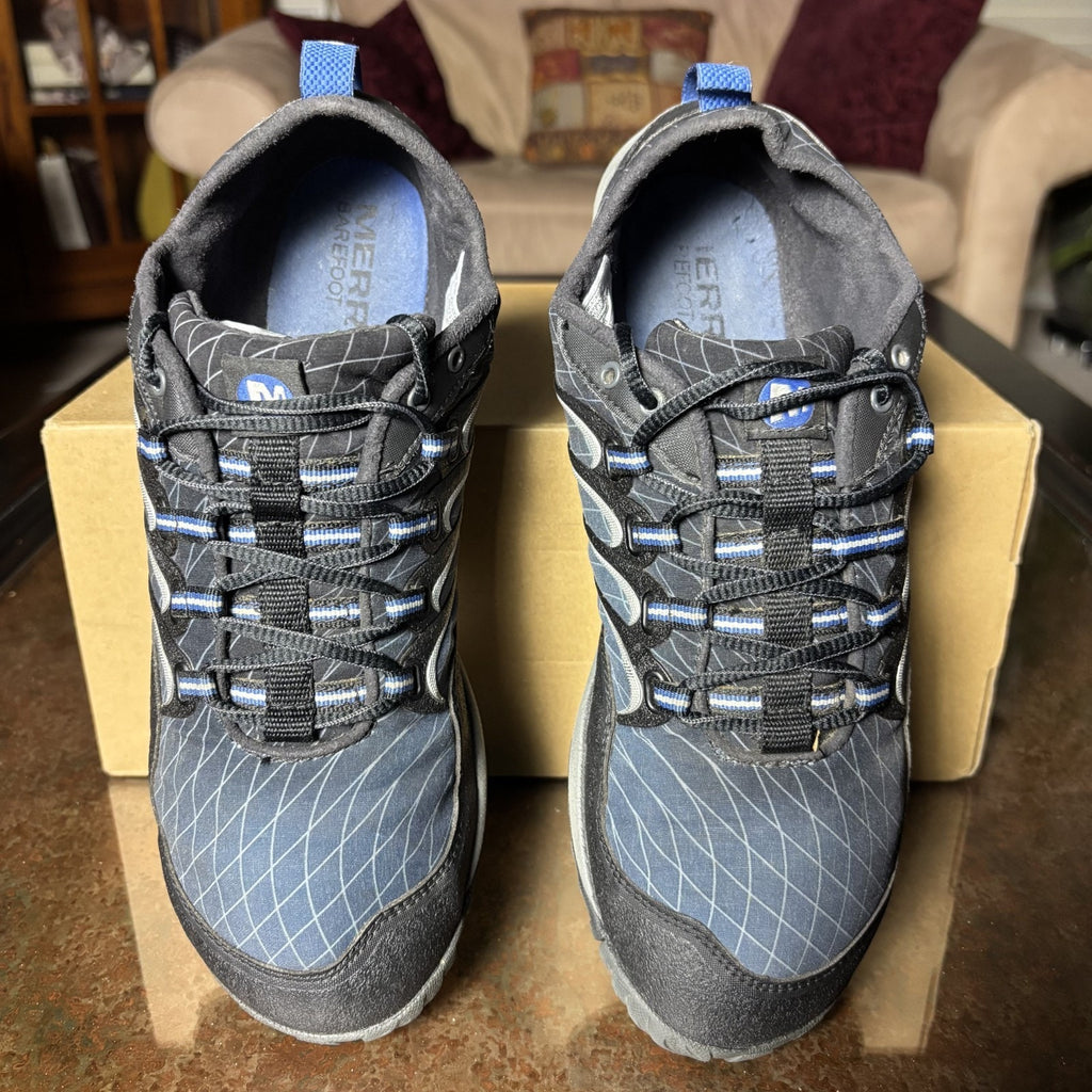 Merrell Sonic Glove Shoes Men's 8.5 Blue Black Athletic Gym Barefoot Minimalist