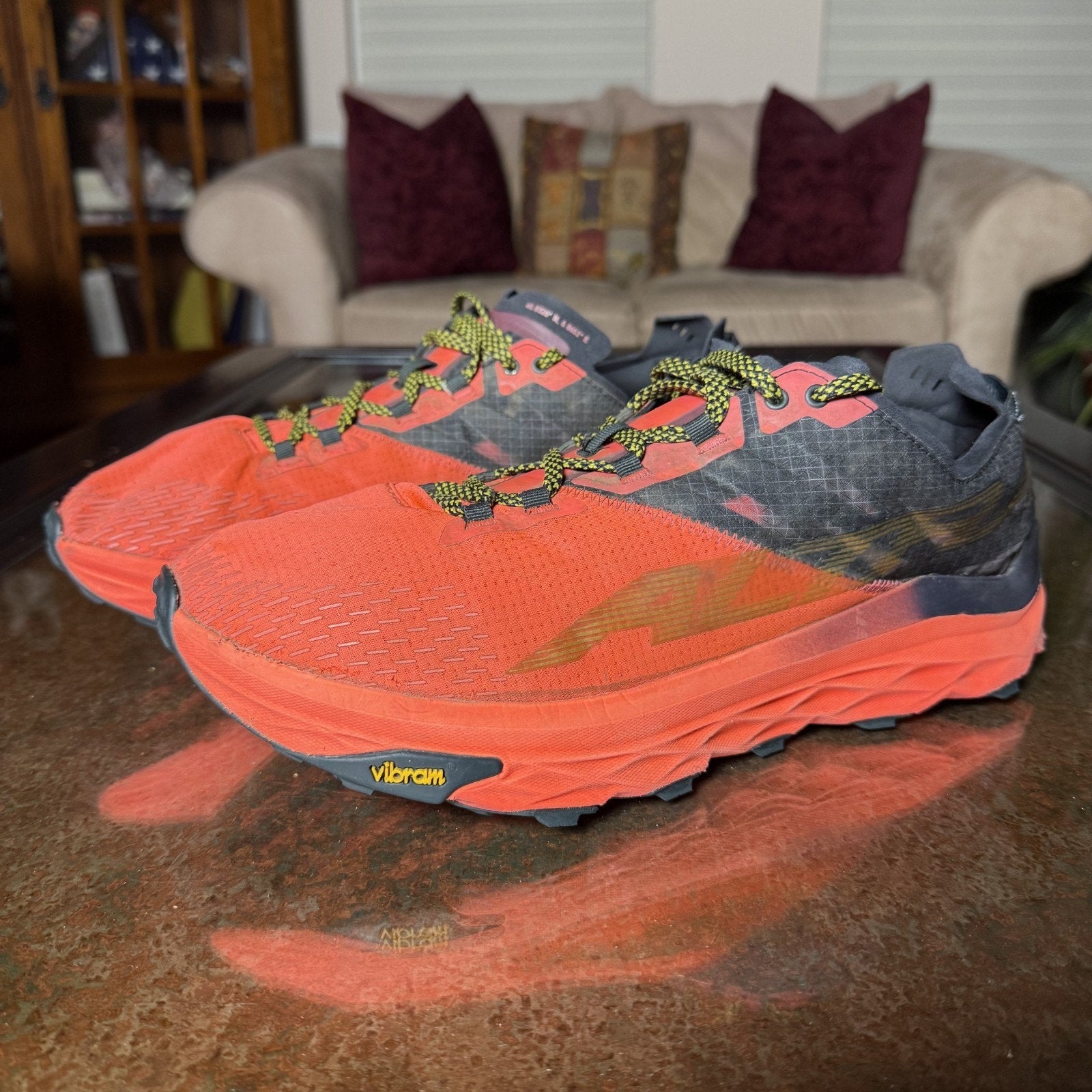 Altra Mount Blanc Mens Size 13 Red Black Trail Running Athletic Outdoor Sneakers