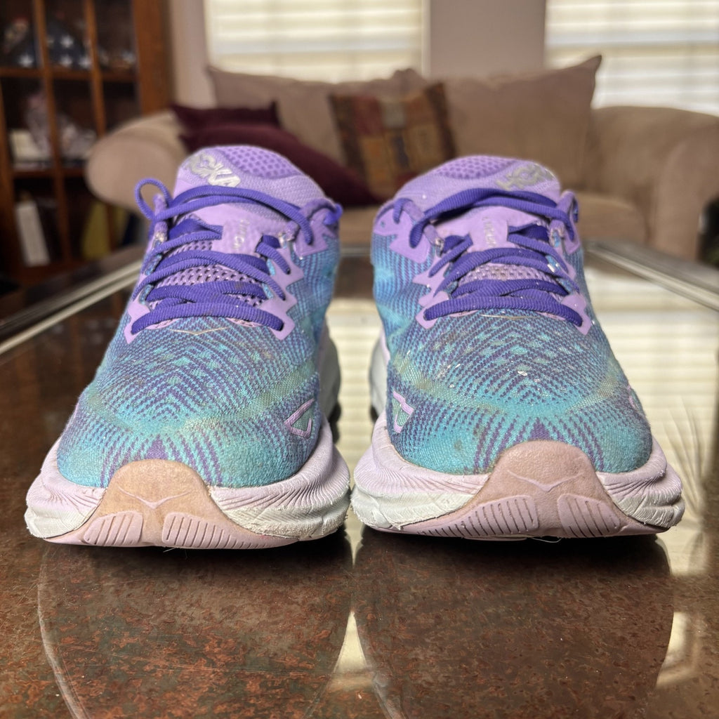 Hoka One One Clifton 9 Women's 9 Blue Purple Road Running Athletic Shoes Sneaker