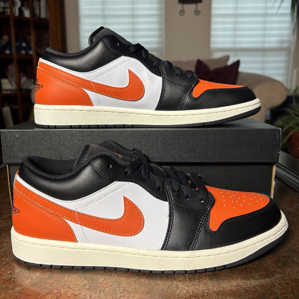 Nike Air Jordan 1 Low Shoes Mens Size 11 Orange White Black Basketball Sneakers