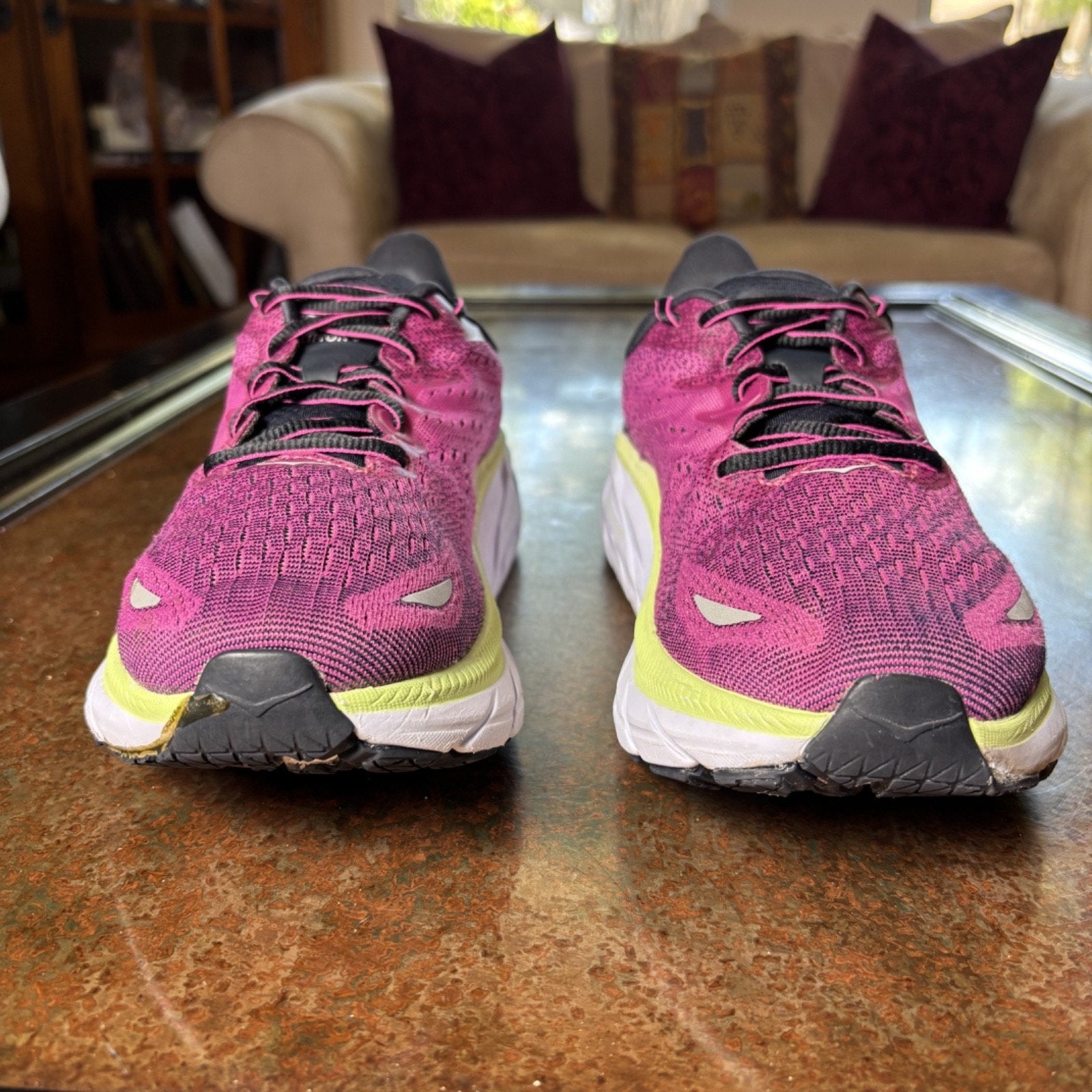Hoka One One Clifton 8 Shoes Women's Sz 9.5 B Pink Running Athletic Gym Sneakers