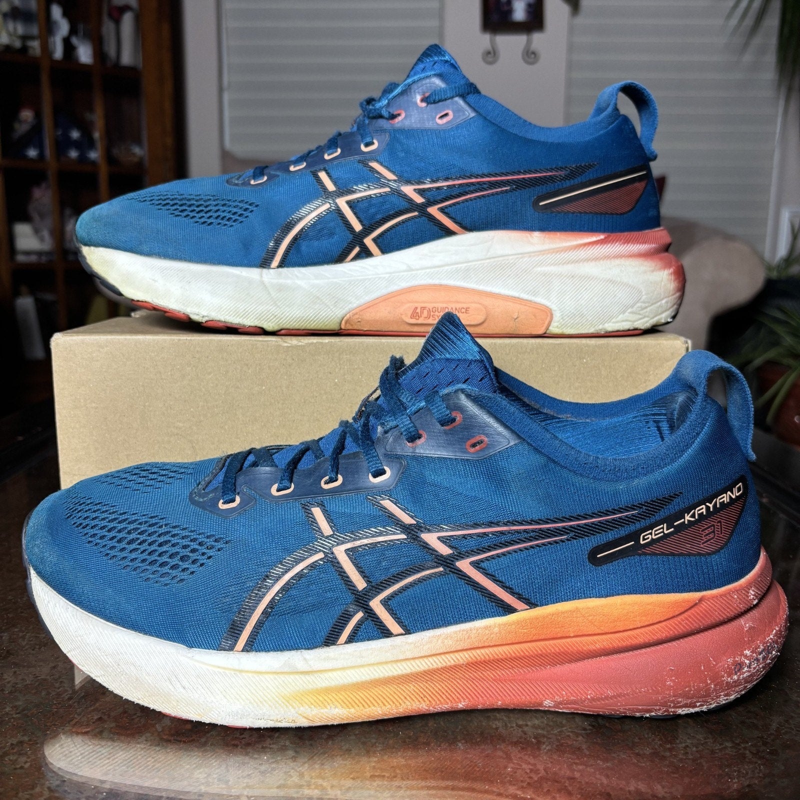 Asics Gel Kayano 31 Shoes Men's 13 Blue Road Running Athletic Comfort Sneakers
