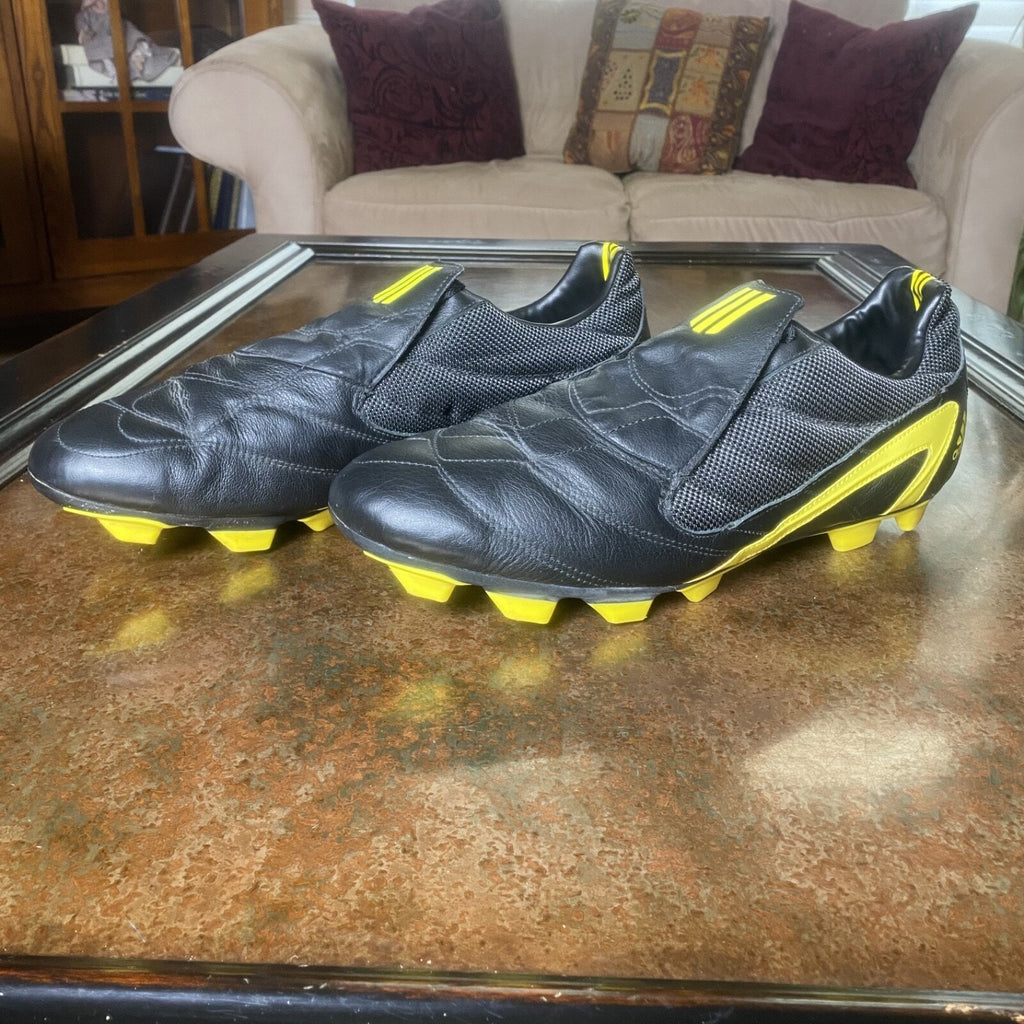 Adidas F30 FG 2003 Vintage Black Yellow Leather Soccer Boots Cleats Mens Sz 12
