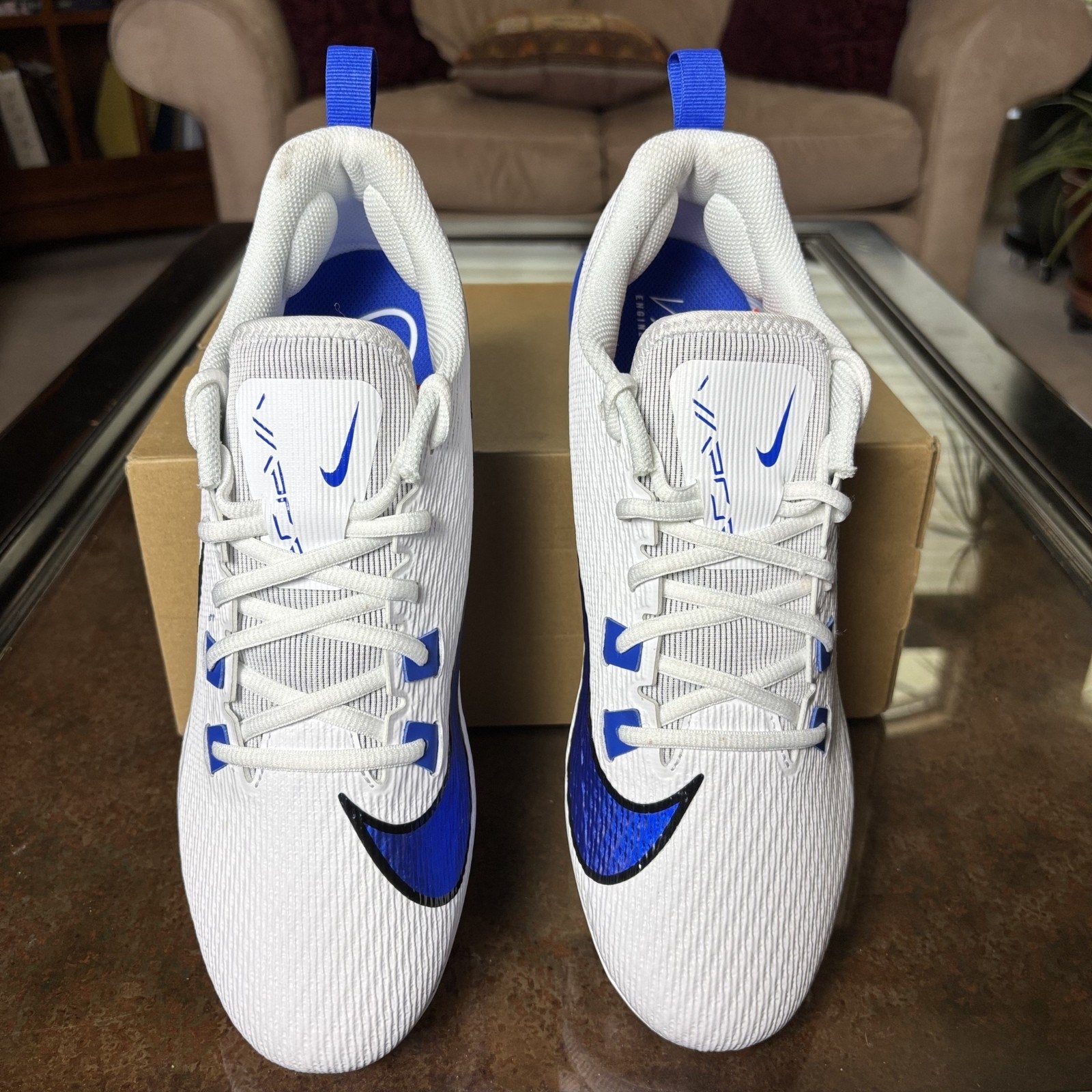 Nike Vapor Edge Speed 360 2 TB Football Cleats Men's Size 11.5 Blue White NEW