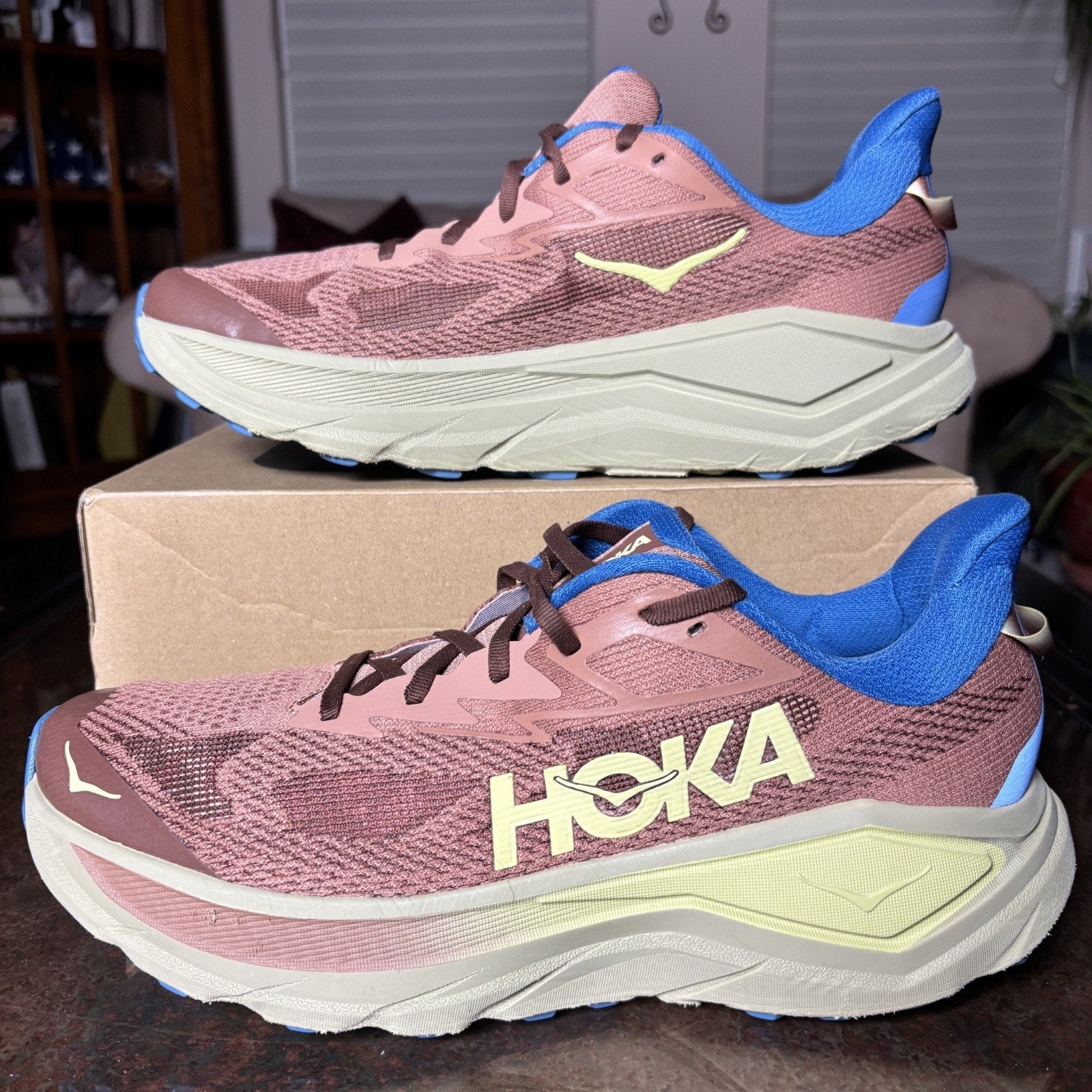 Hoka One One Challenger 8 Mens 13 Brown Trail Running Athletic Gym Shoes Sneaker