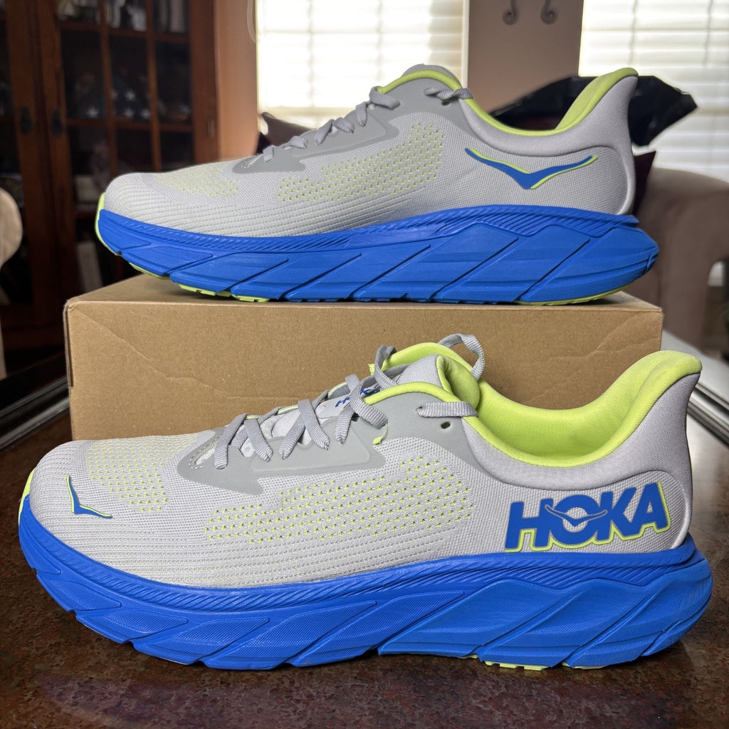 Hoka One One Arahi 7 Shoes Men's Size 12.5 Grey Blue Stability Athletic Running