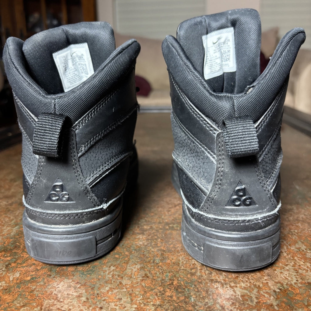 Nike ACG Woodside 2 High Bottom Kids Sz 3 Black Leather Outdoor Shoes 524873-004