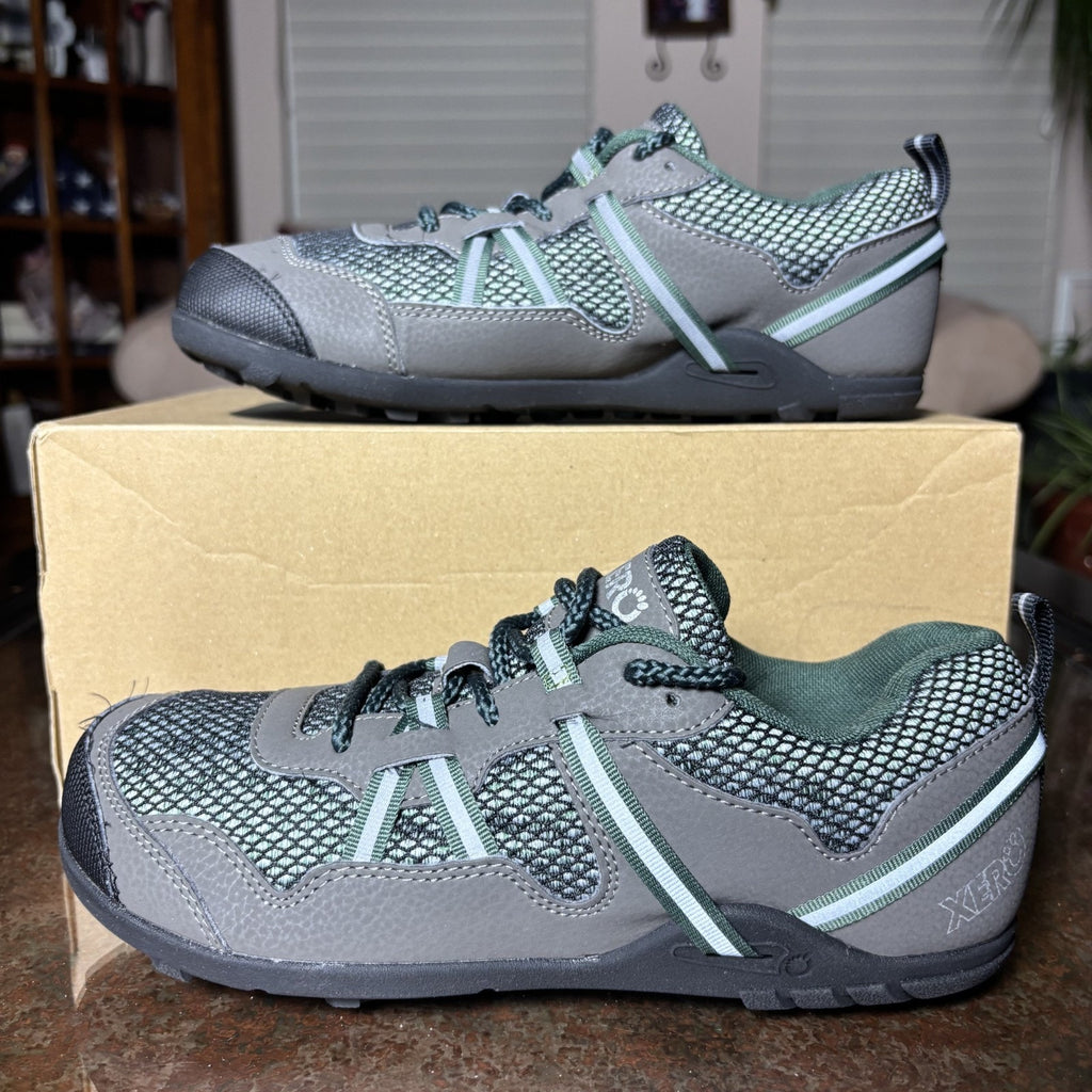 Xero Shoes TerraFlex Women's 9.5 Grey Green Barefoot Minimalist Trail Athletic