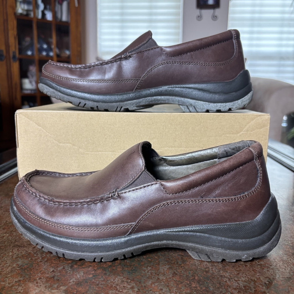Dansko Wayne Loafers Mens Size 43 US 10 Leather Slip Resistant Brown Black Shoes