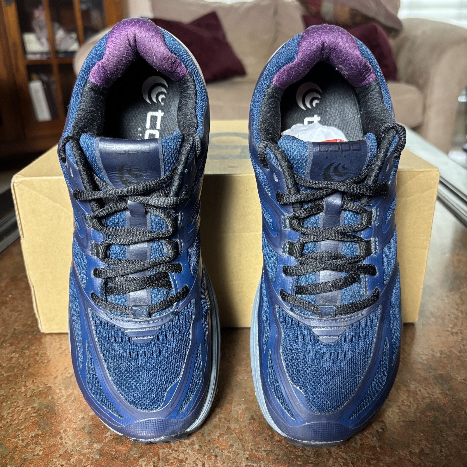 Topo Athletic Ultraventure Shoes Womens Size 7.5 Navy Plum Trail Running Outdoor
