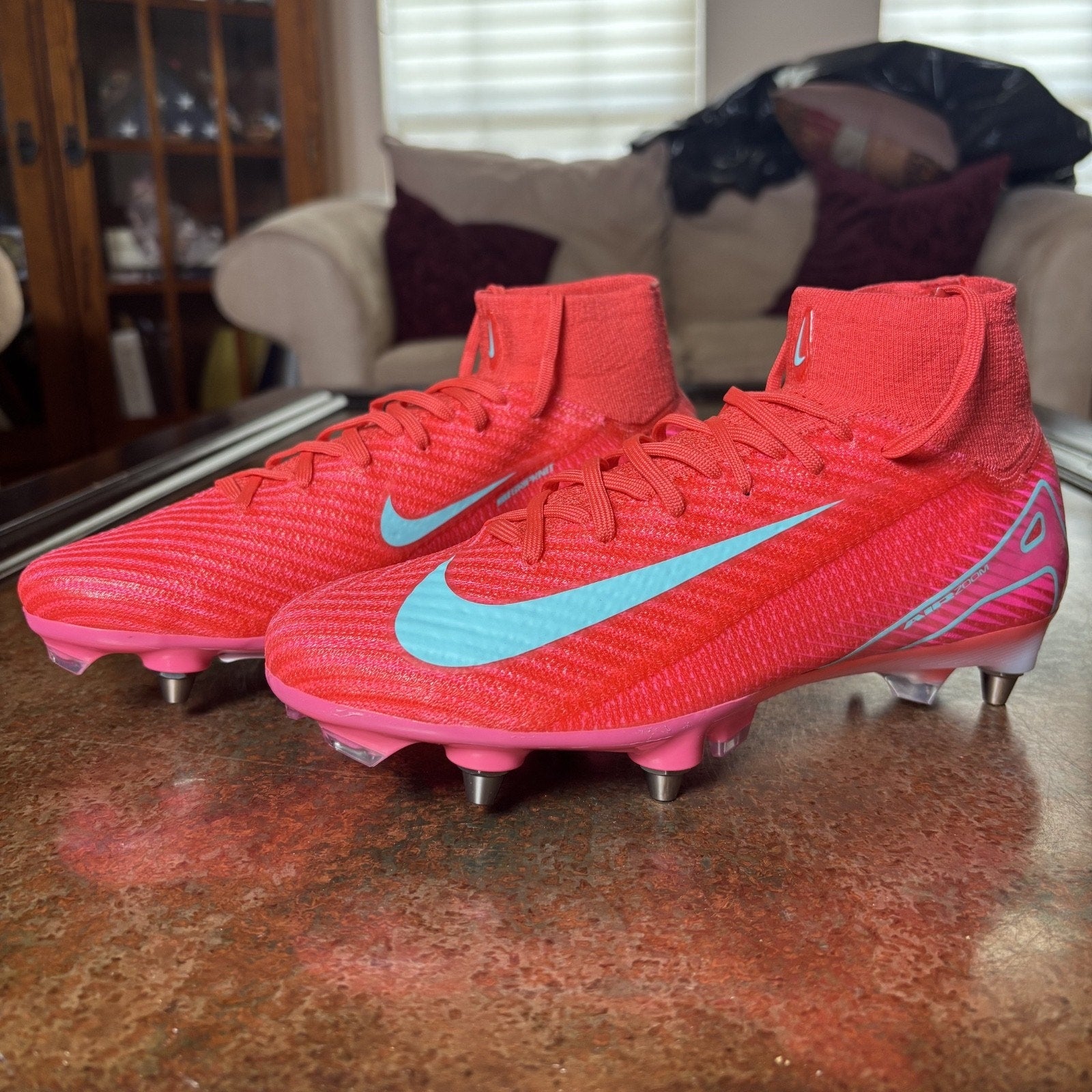 Nike Zoom Mercurial Superfly 10 Elite SG PRO Soccer Cleats Women's Sz 8 Red Pink