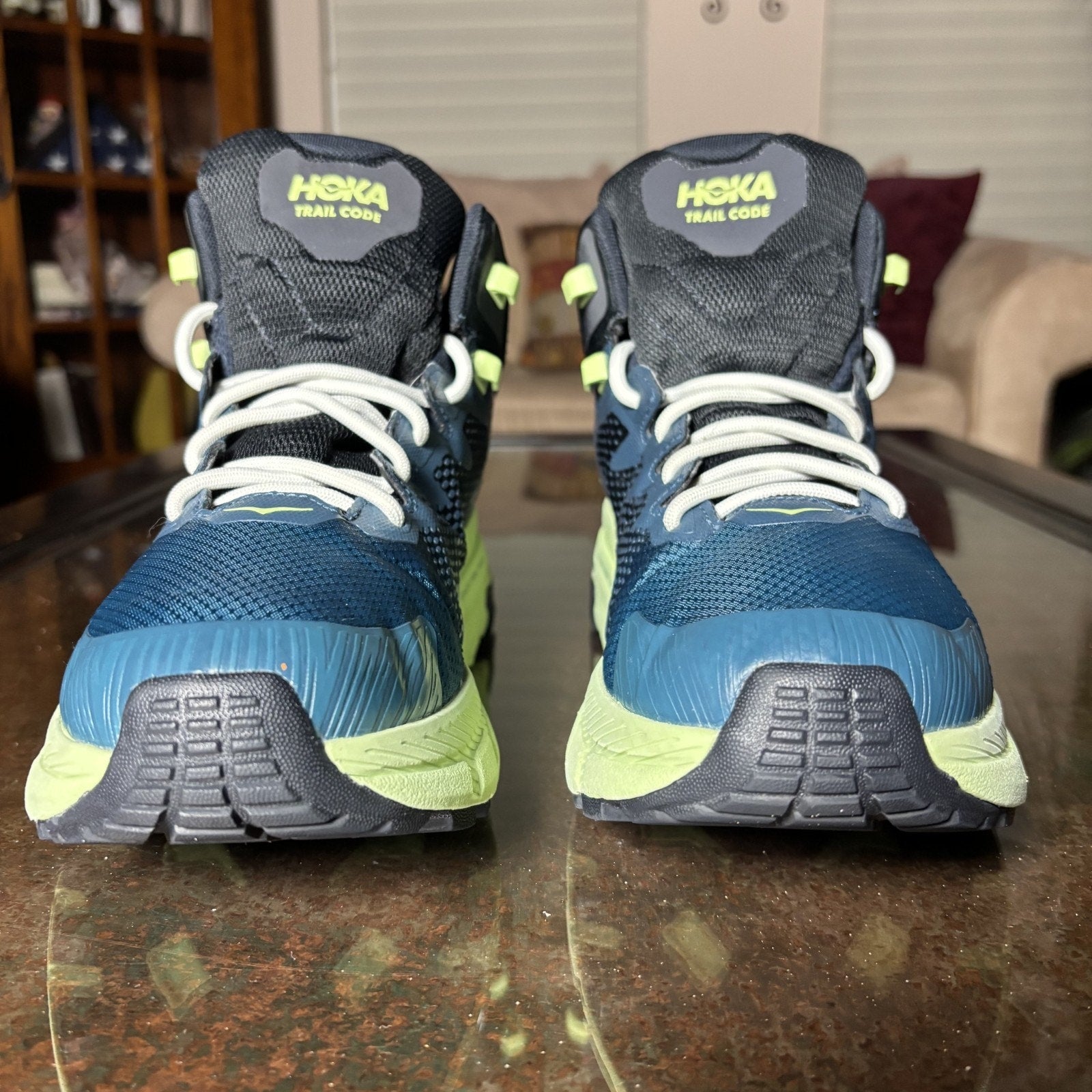 Hoka One One Trail Code GTX Hiking Boots Mens Size 11 Blue Outdoor Running Shoes