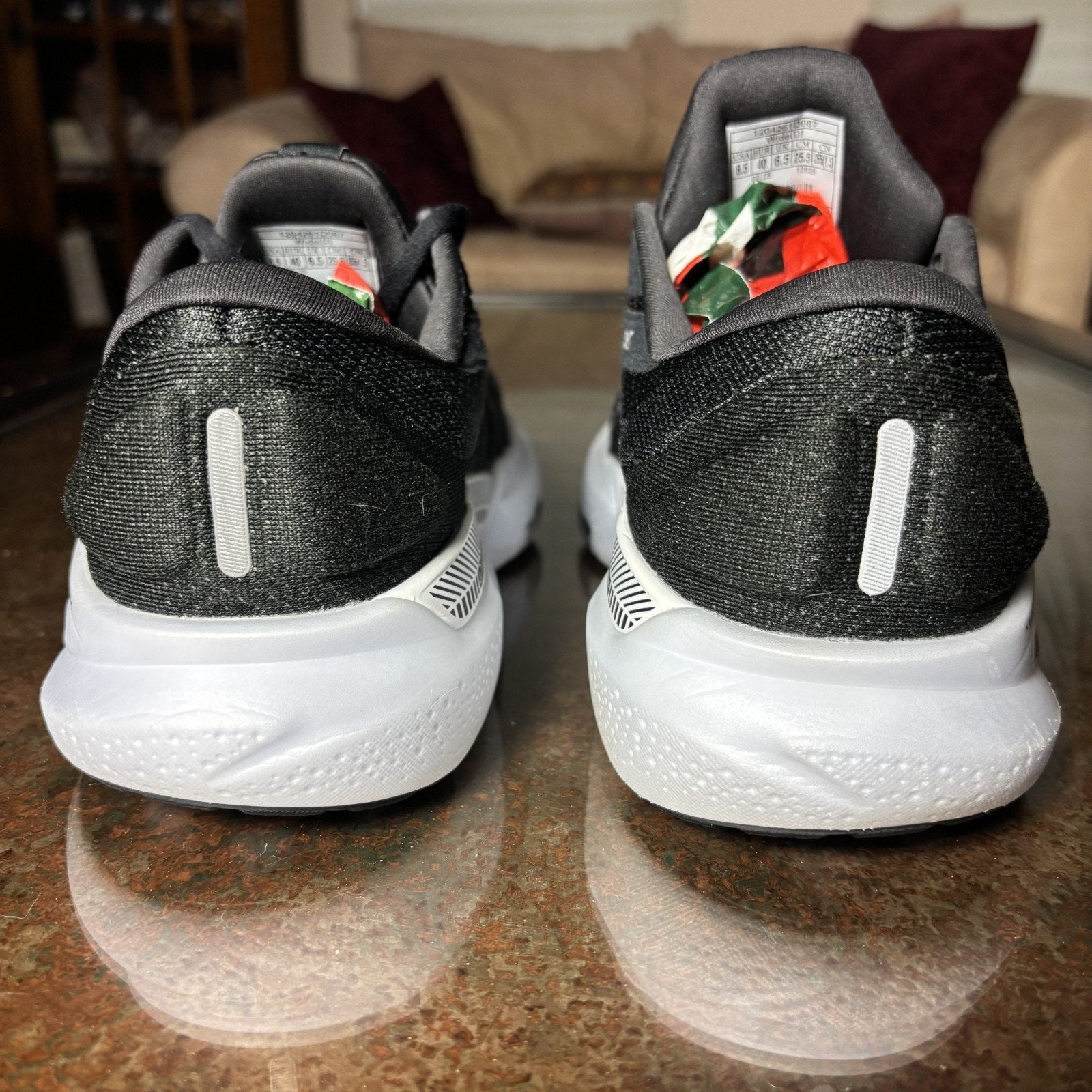 Brooks Adrenaline GTS 24 Womens 8.5 D Wide Black White Road Running Athletic Gym