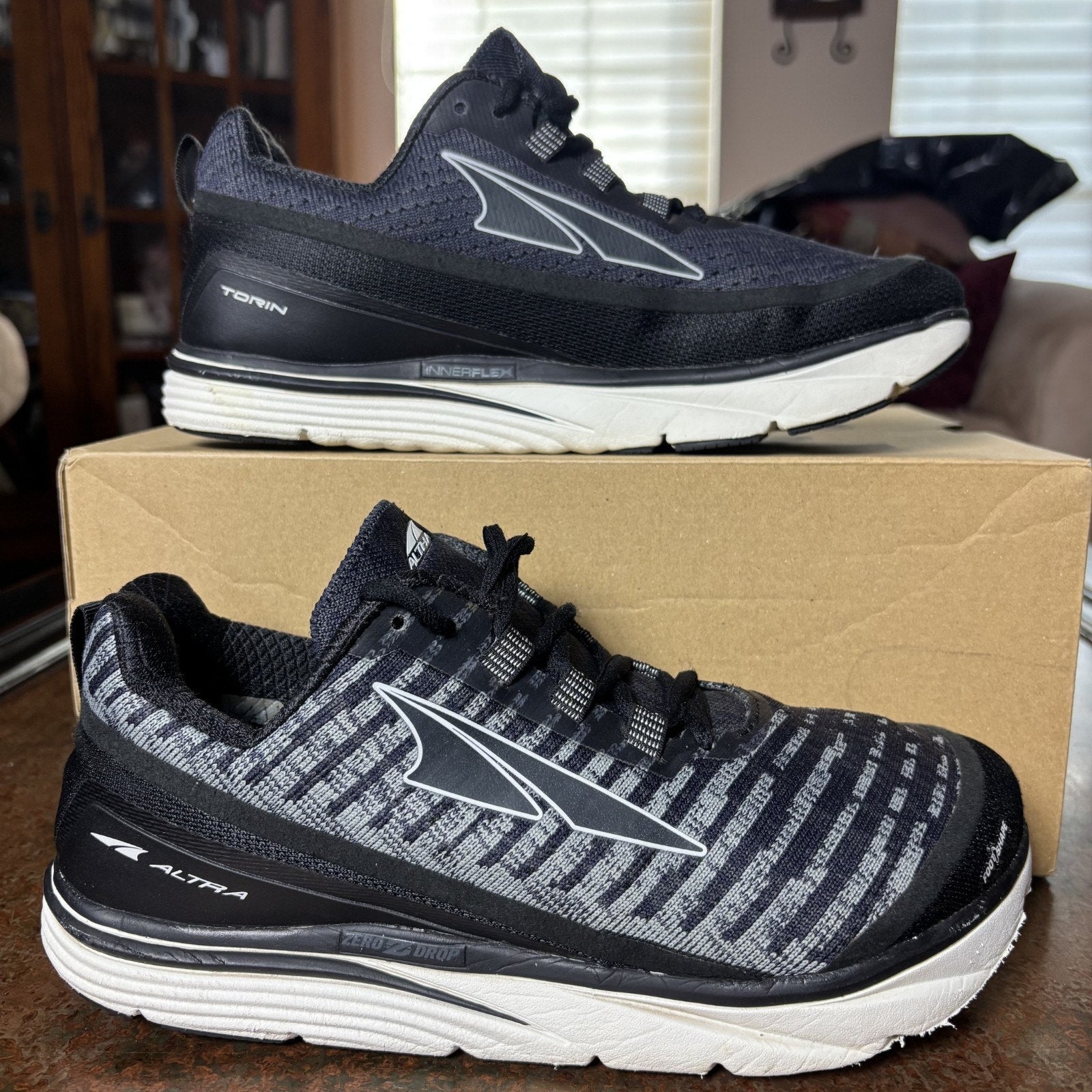 Altra Torin Knit 3.5 Shoes Women's Size 9 Black Grey Athletic Running Zero Drop