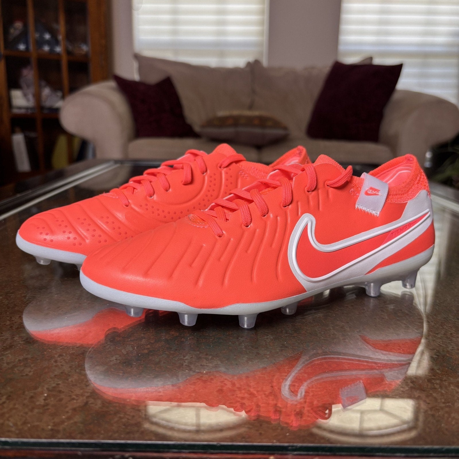 Nike Tiempo Legend 10 Elite AG Pro Soccer Cleats Women's Size 7.5 Orange White