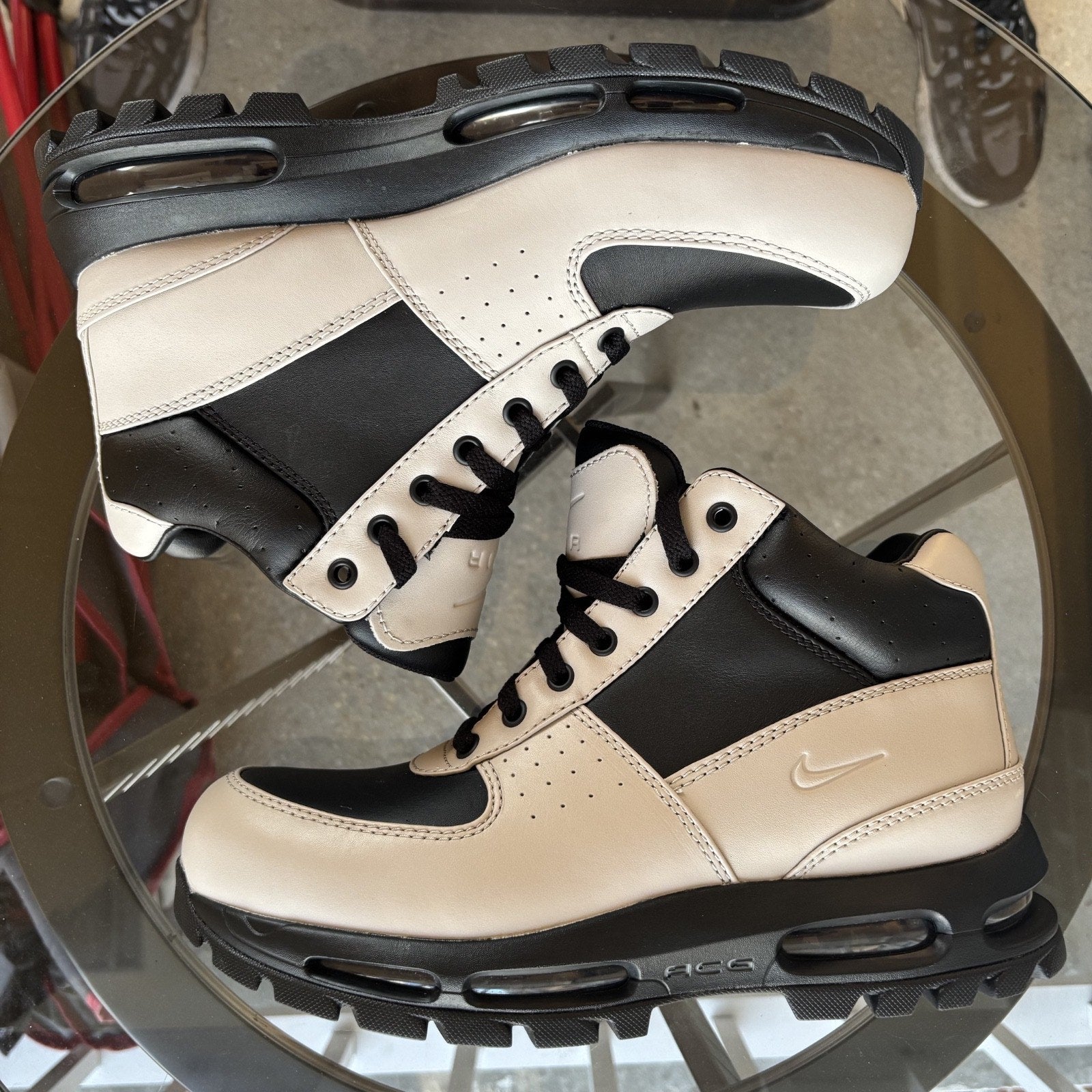 Nike ACG Air Max Goadome Boots Grey Black Leather Outdoor Trail Shoes Mens Sizes